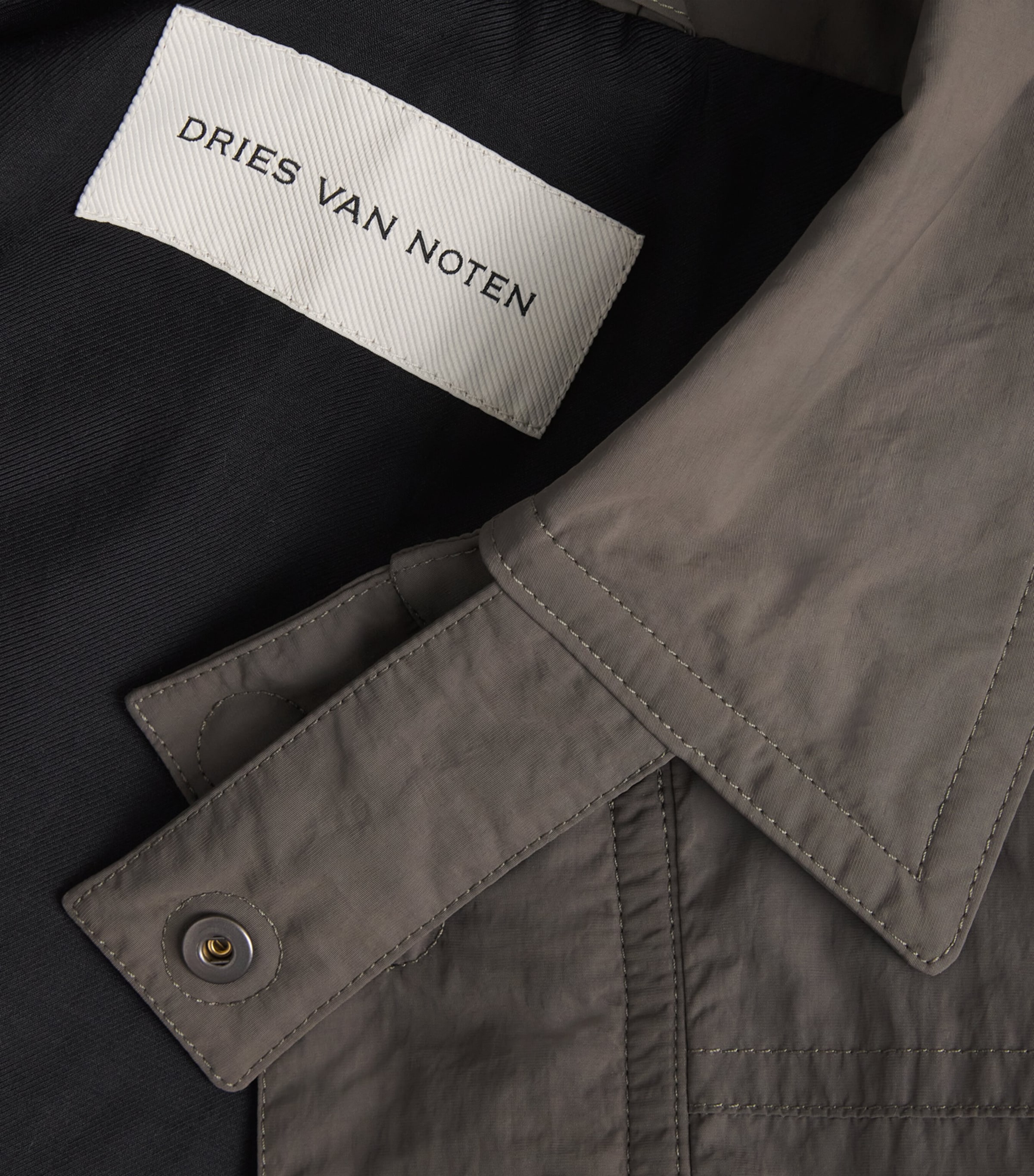 DRIES VAN NOTEN Mens Water-Repellent Hybrid Bomber Jacket Khaki Image 6