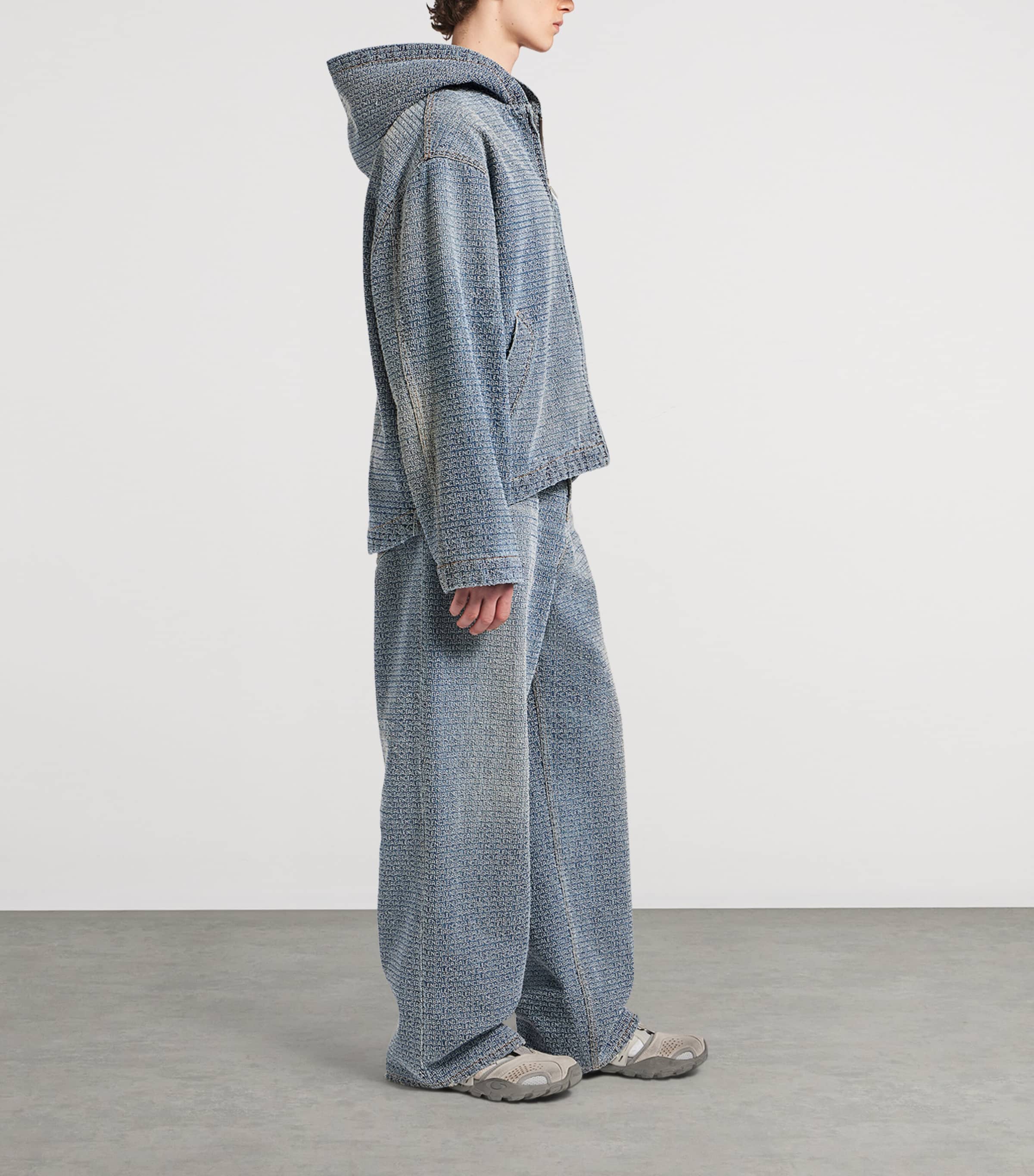 Balenciaga Mens Logo Embroidered Denim Jacket Image 4