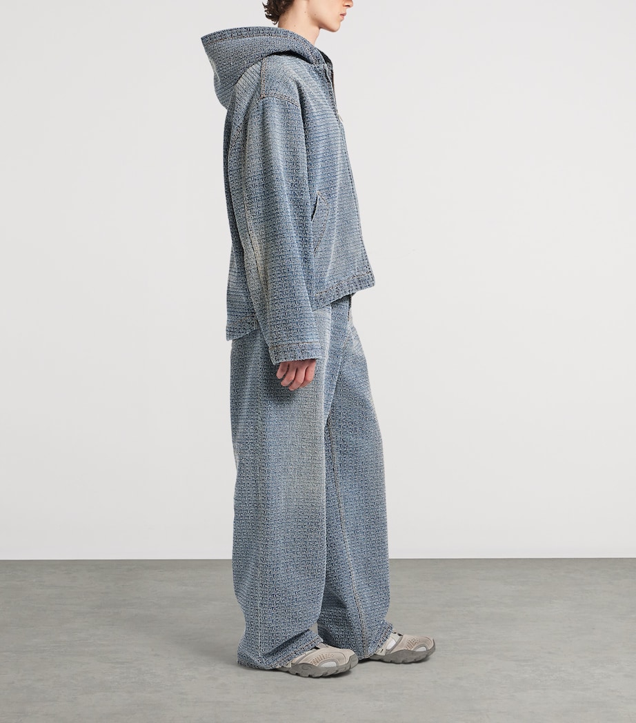 Balenciaga Mens Logo Embroidered Denim Jacket Image 4