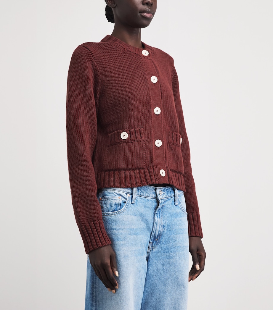 ME+EM Womens Cotton Cropped Cardigan Cinnamon Brown Image 4
