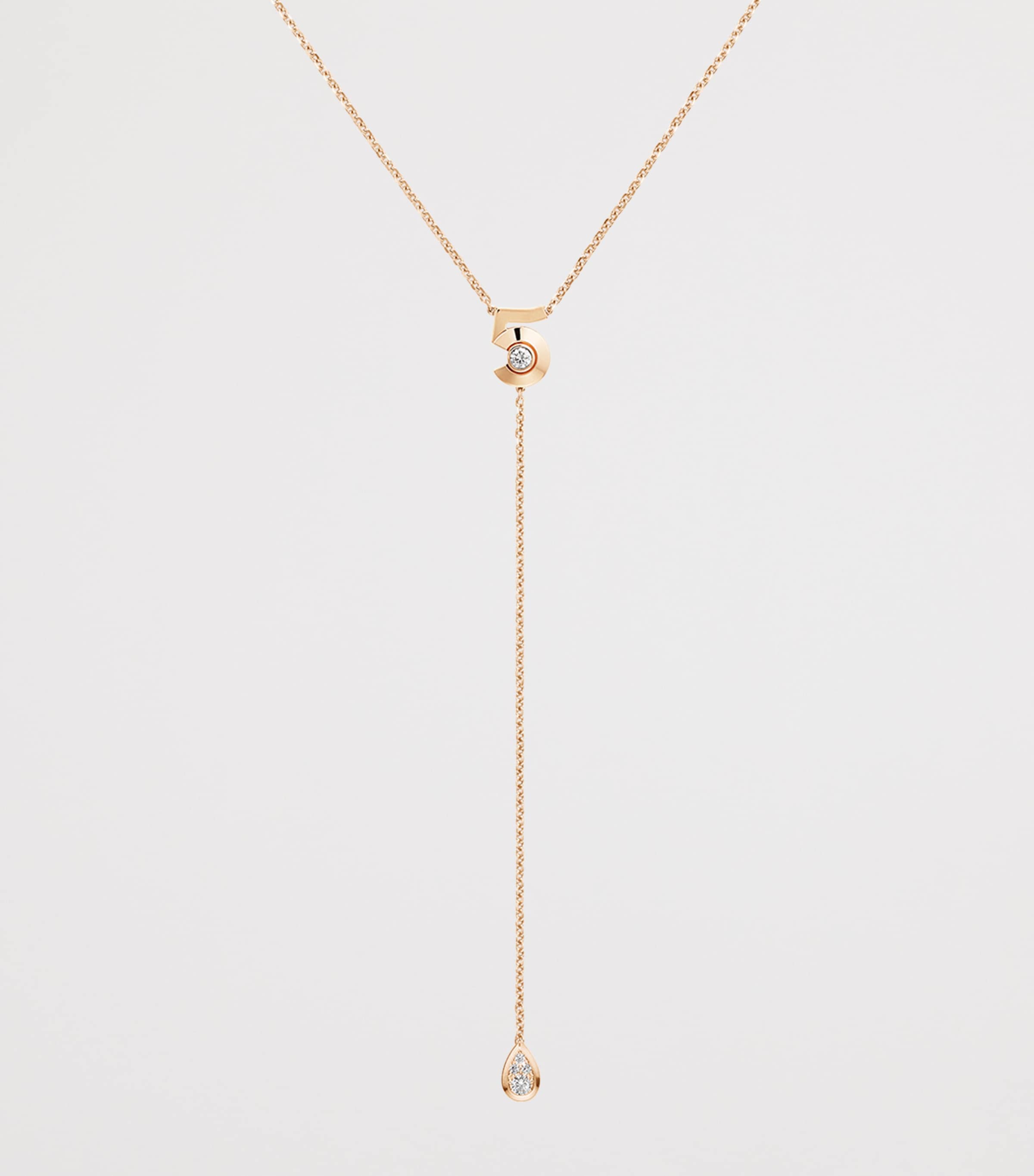 CHANEL Beige Gold and Diamond Extrait de N°5 Necklace Beige Gold Image 3