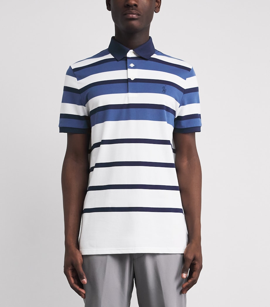 RLX Ralph Lauren Mens Stretch-Cotton Performance Polo Shirt Old Royal Multi Image 4