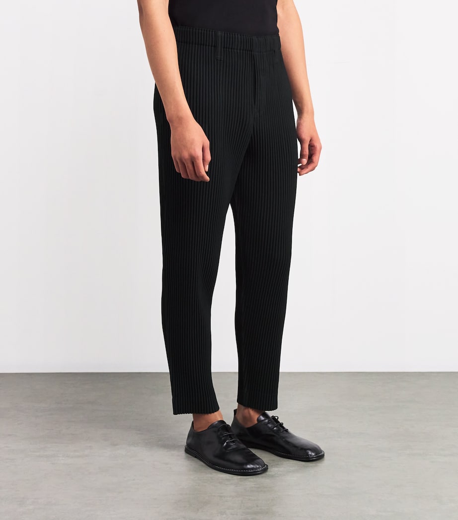 Homme Plissé Issey Miyake Mens Pleated Tailored Trousers Black Image 3