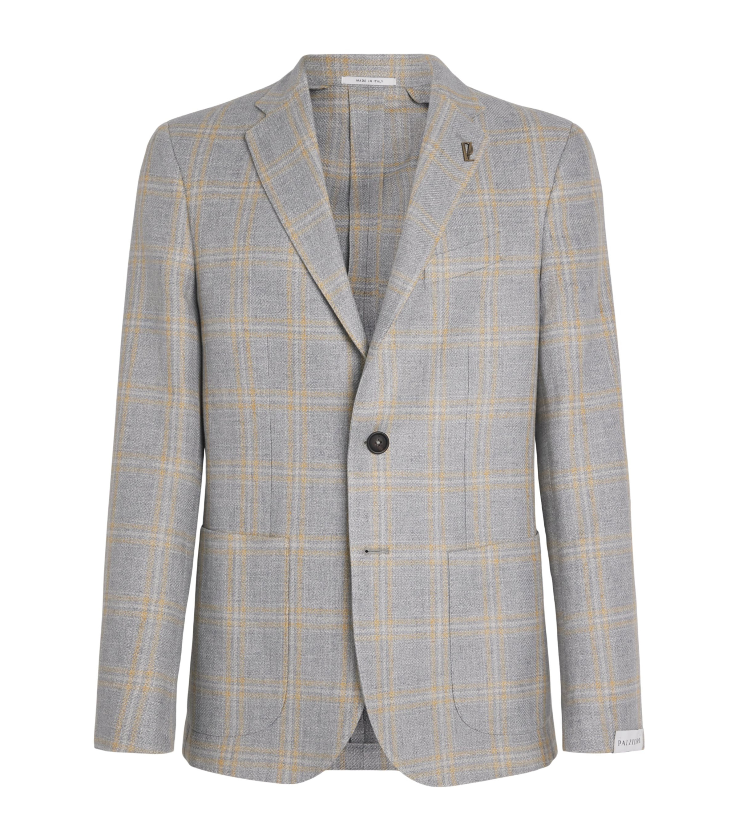 Wool-Linen Check Blazer 21 LIGHT GREY Image 1