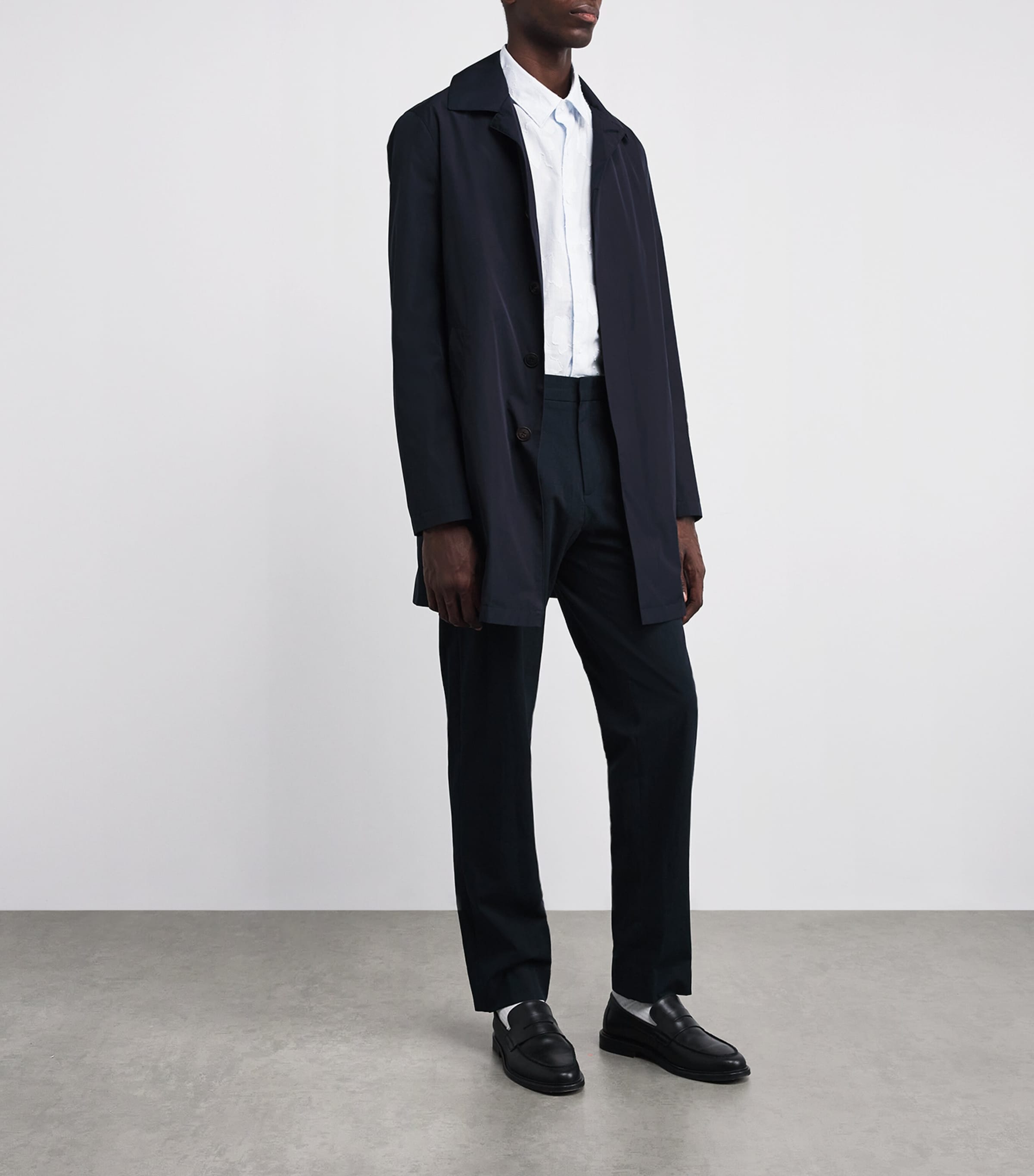 Cotton Fil Coupé Short-Sleeve Shirt WHITE/RAIN-872OWC Image 2