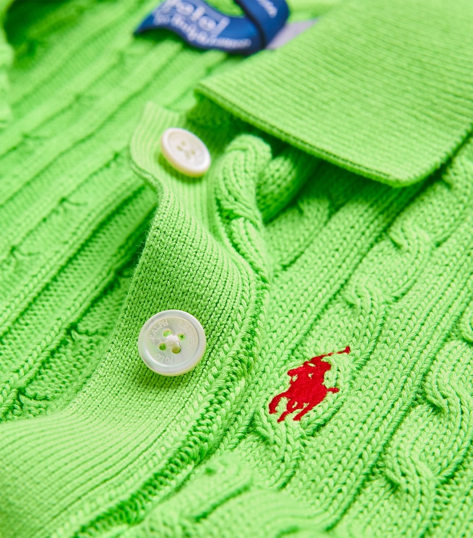 Polo Ralph Lauren Womens Cotton Cable-Knit Cardigan Riviera Green Image 6