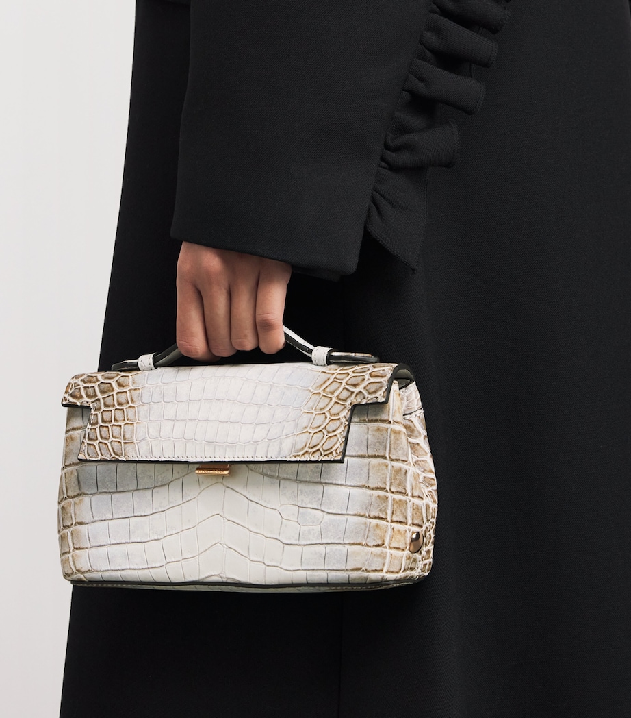 Crocodile Leather Top-Handle Bag HIMALAYA CROCODILE Image 2