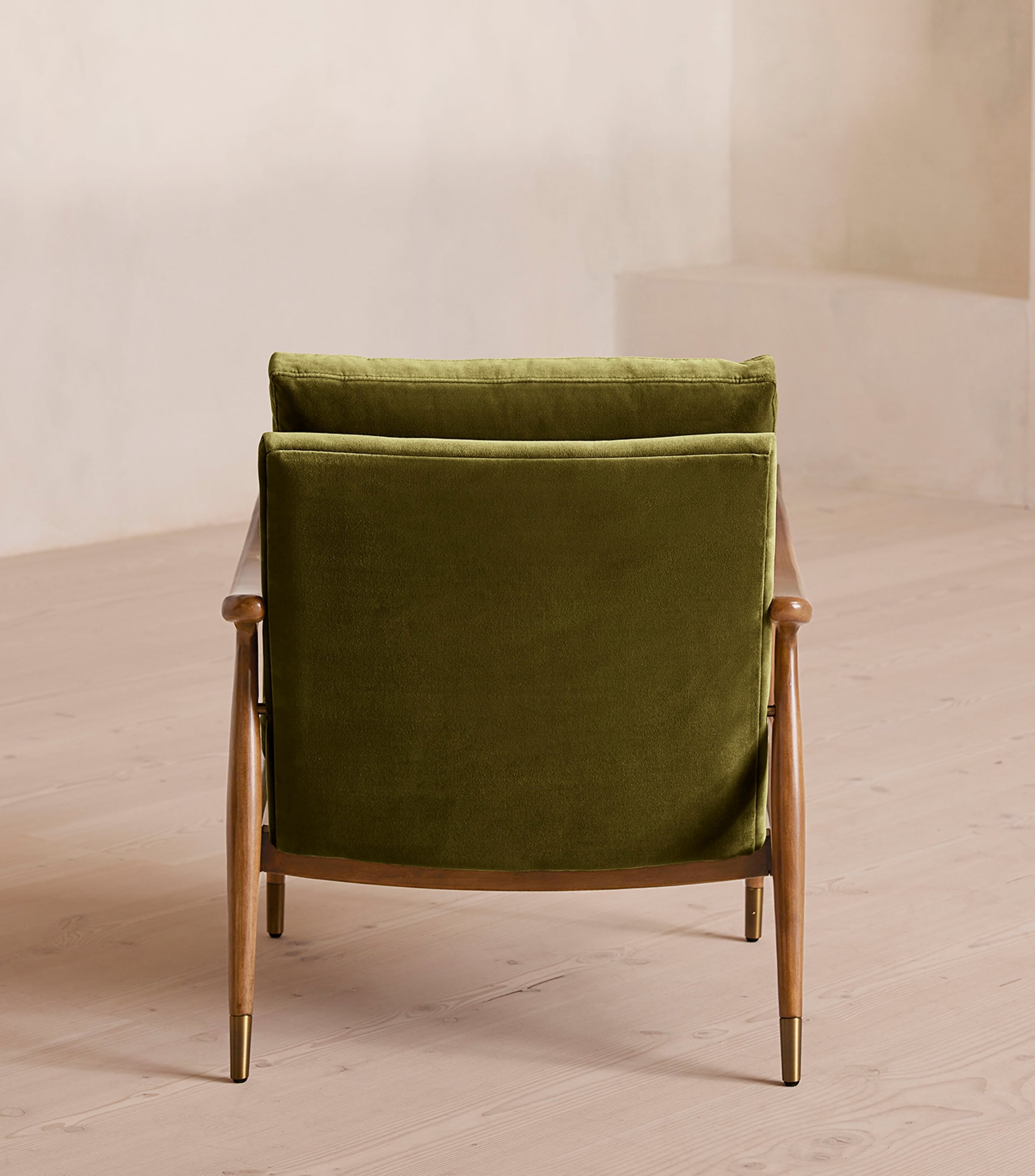 Soho Home Velvet Theodore Armchair Olive Image 3