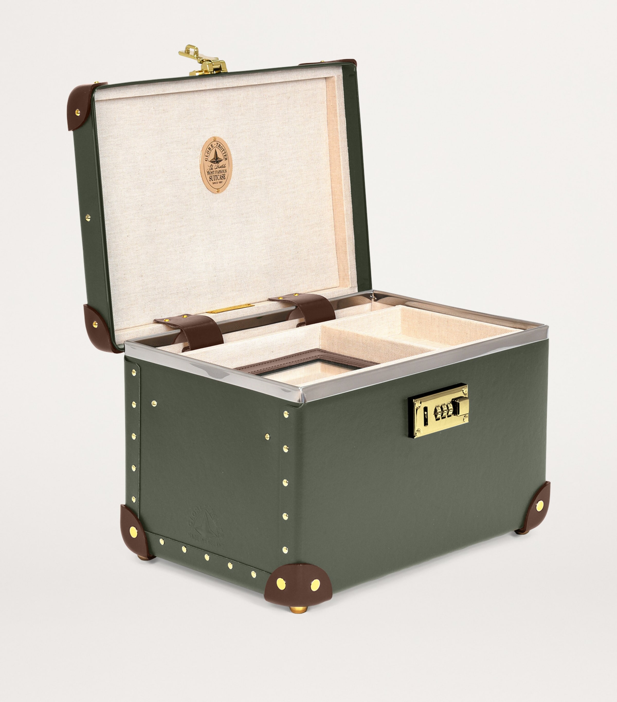 Globe-Trotter Centenary Vanity Case (24cm) Green Image 5