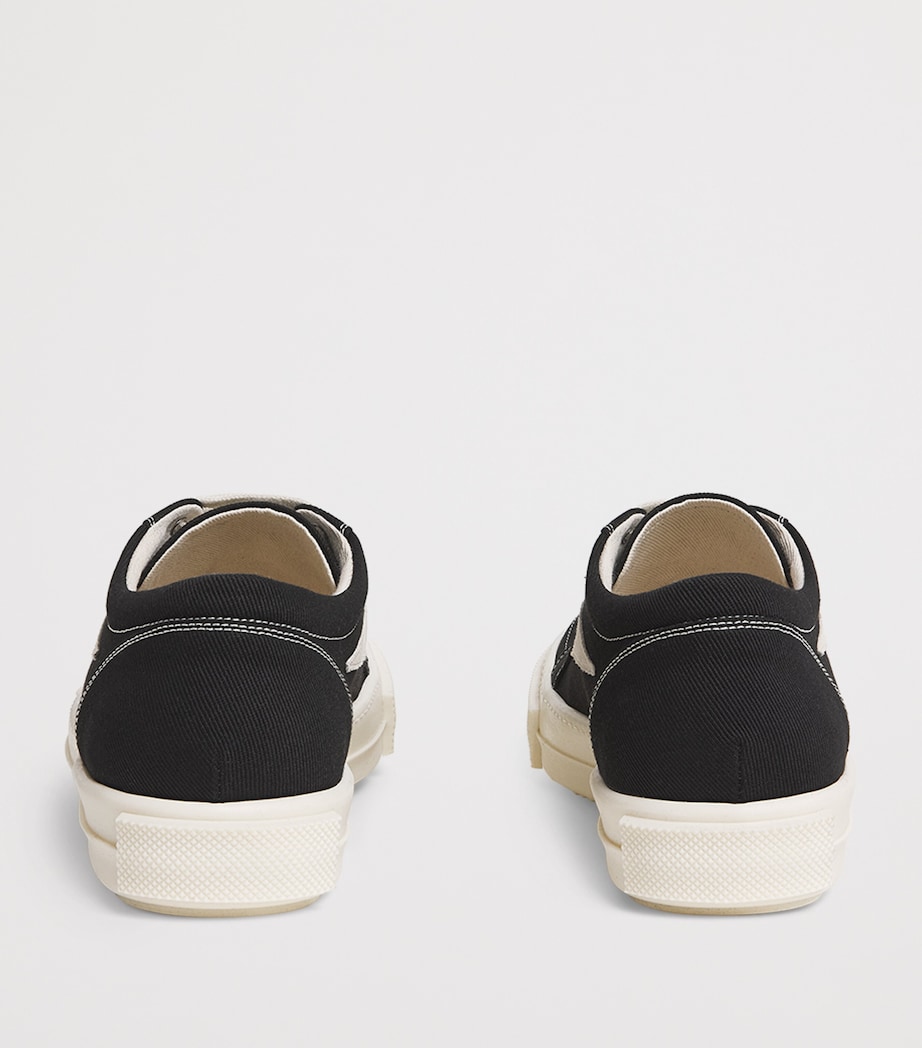 Rick Owens Canvas Vintage Sneakers Black/milk/milk Image 5