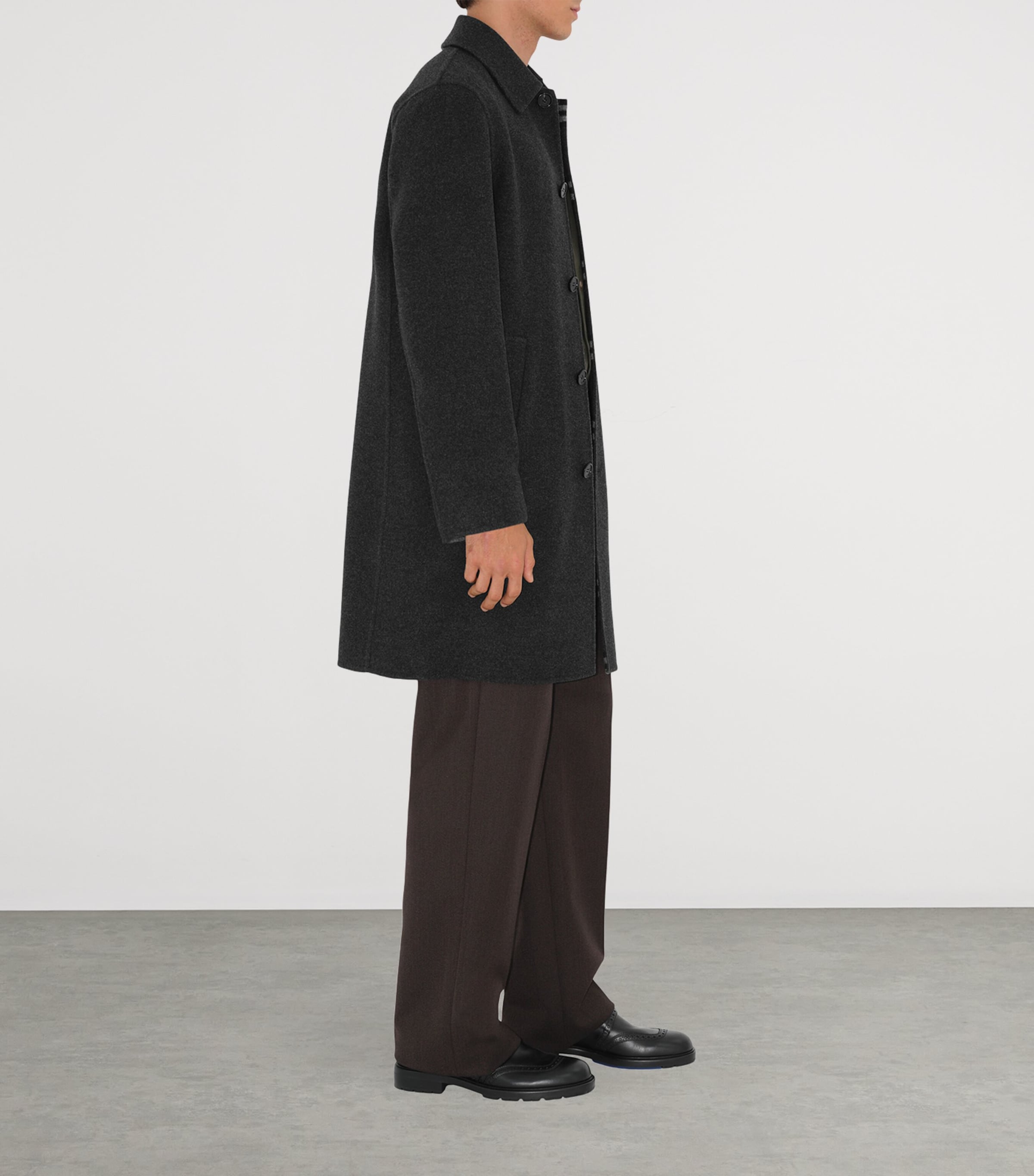 Wool Mid-Length Car Coat CHARCOAL/CHARCOAL CK Image 3