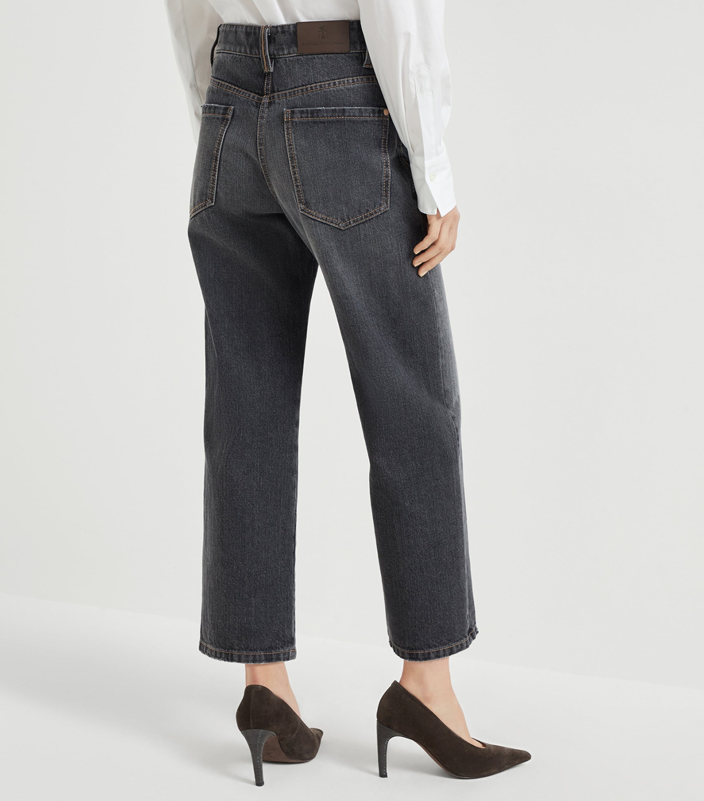 Logo Patch Mid-Rise Straight-Fit Jeans C8987 Image 3