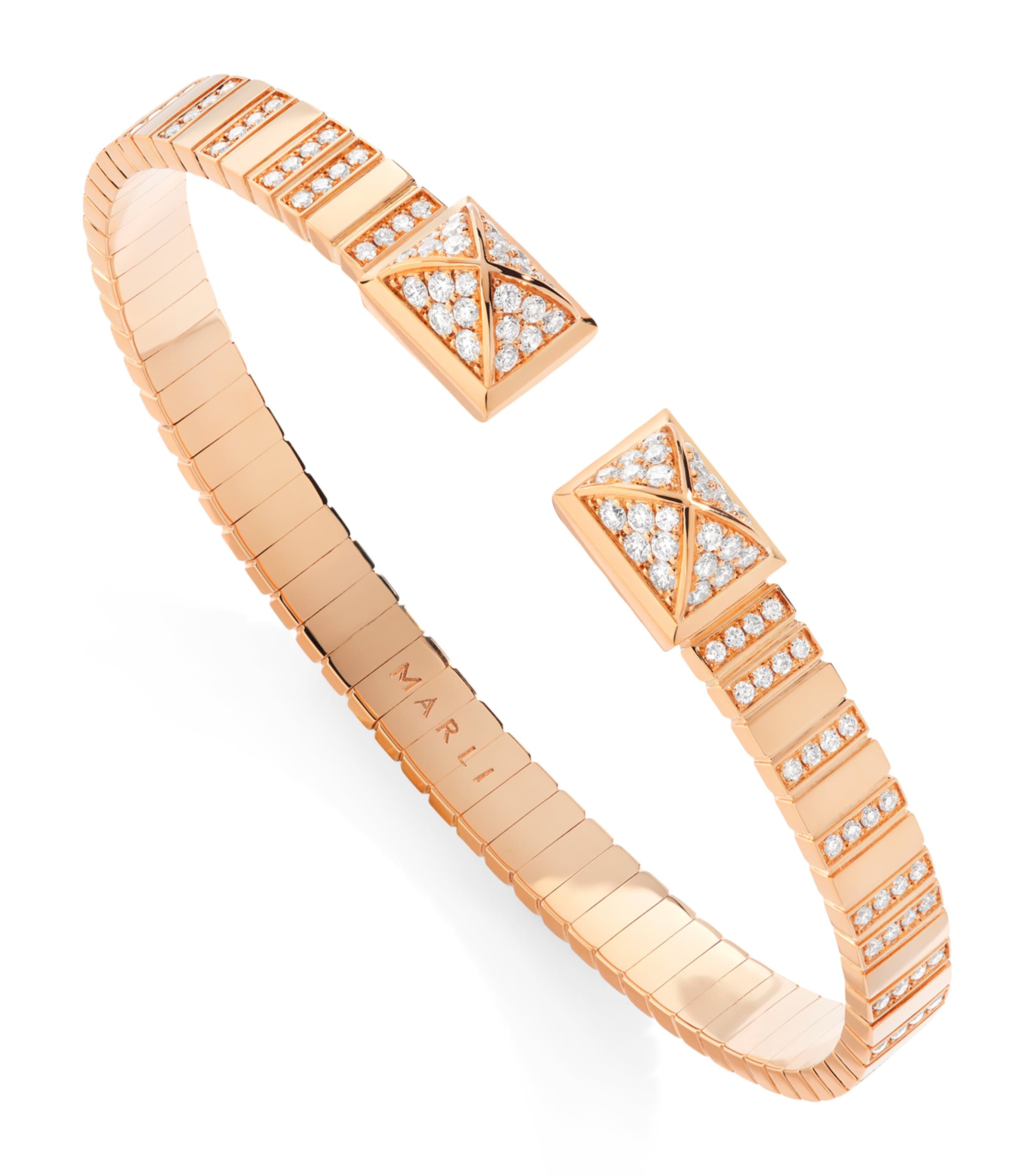 Marli New York Xs Rose Gold And Diamond Cleo 2 Link Bangle