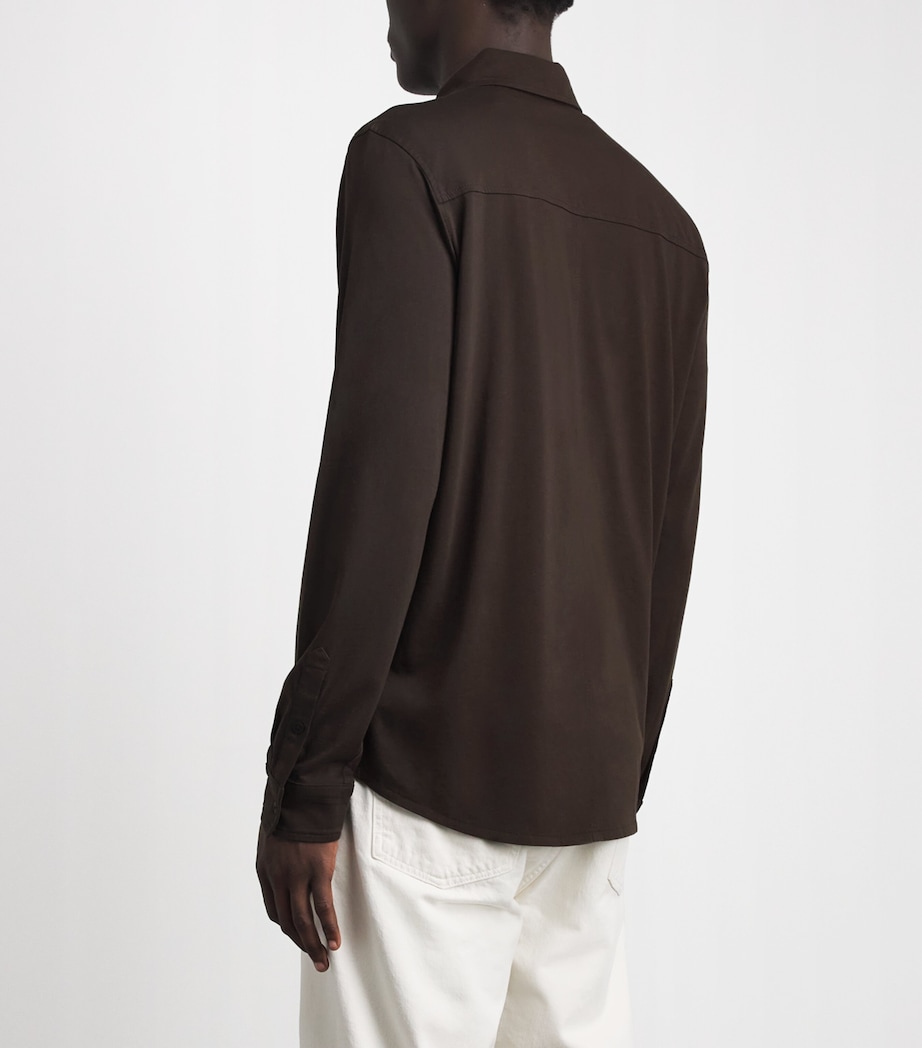 PAIGE Mens Pima Cotton Cosgrove Shirt Dark Agar Image 5
