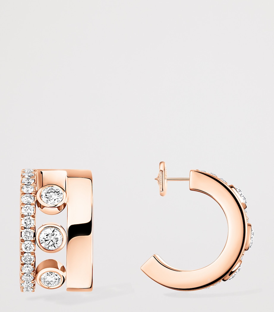 Messika Move Romane Pink Gold and Diamond Hoop Earrings (0.27ct) Pink Gold Image 3