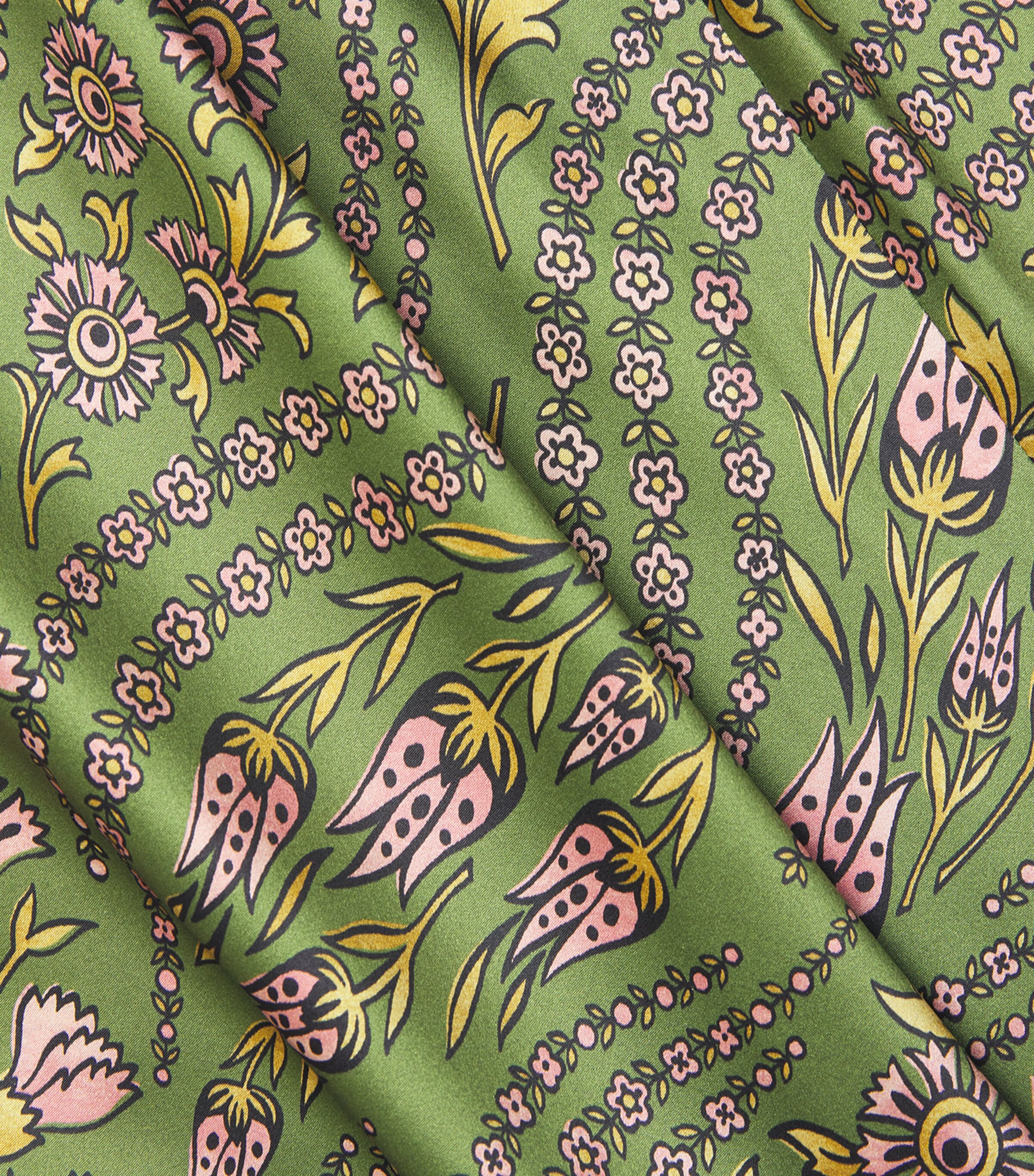 Veronica Beard Womens Silk-Blend Clover Midi Skirt Lemngrss Multi Image 5