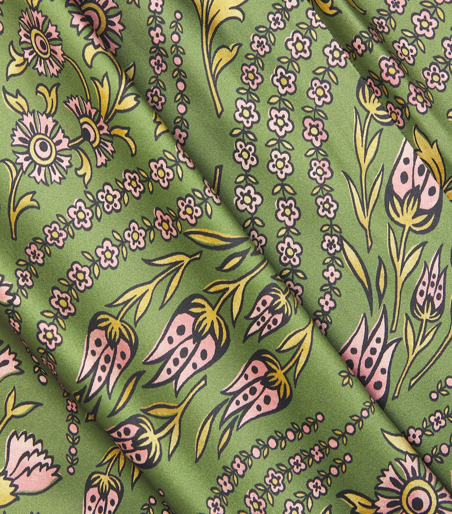 Veronica Beard Womens Silk-Blend Clover Midi Skirt Lemngrss Multi Image 5