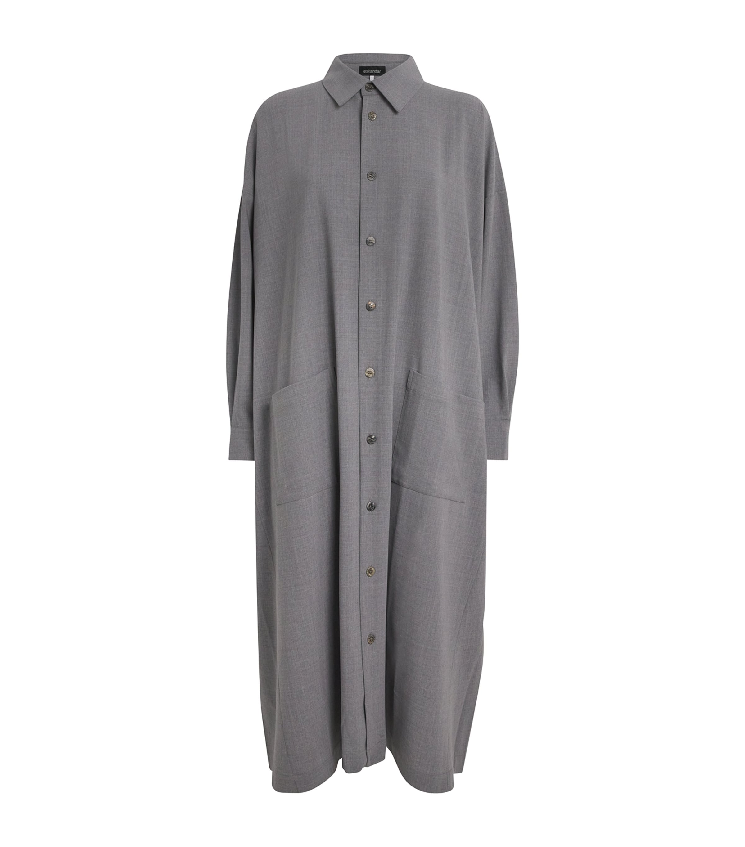 Eskandar Denim Side-seam Shirt In Gray