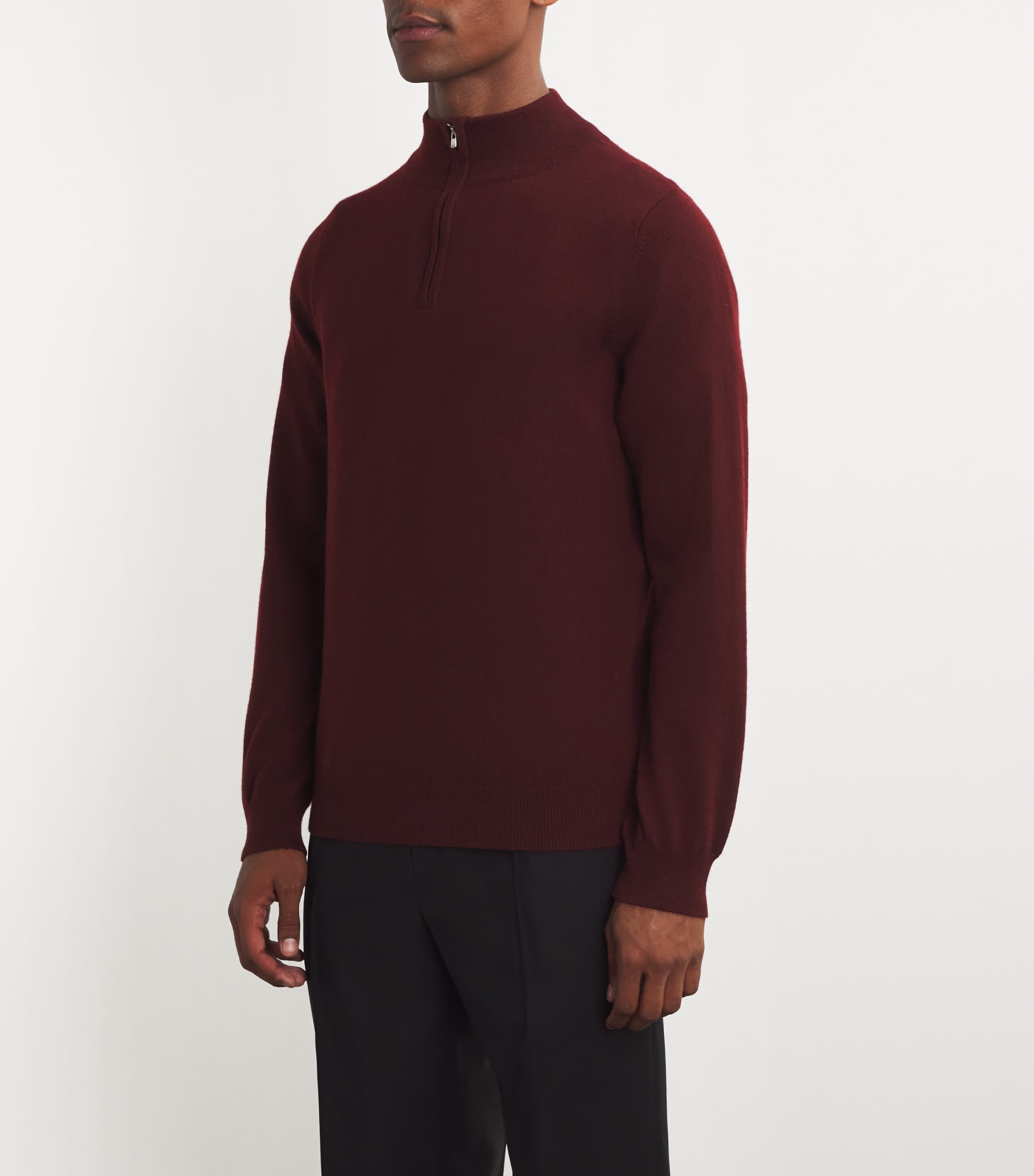 Cashmere Quarter-Zip Sweater PORT Image 3