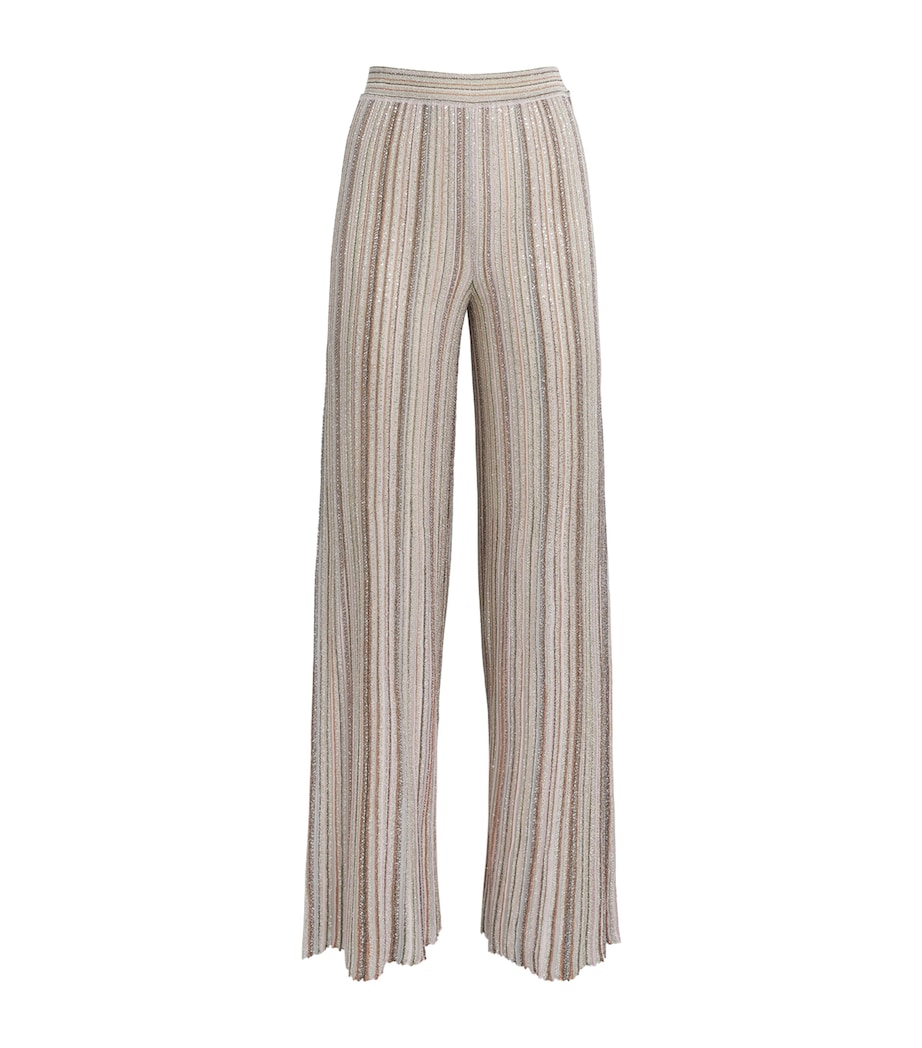 Missoni Womens Embellished Stripe Trousers Pink Tones Image 1