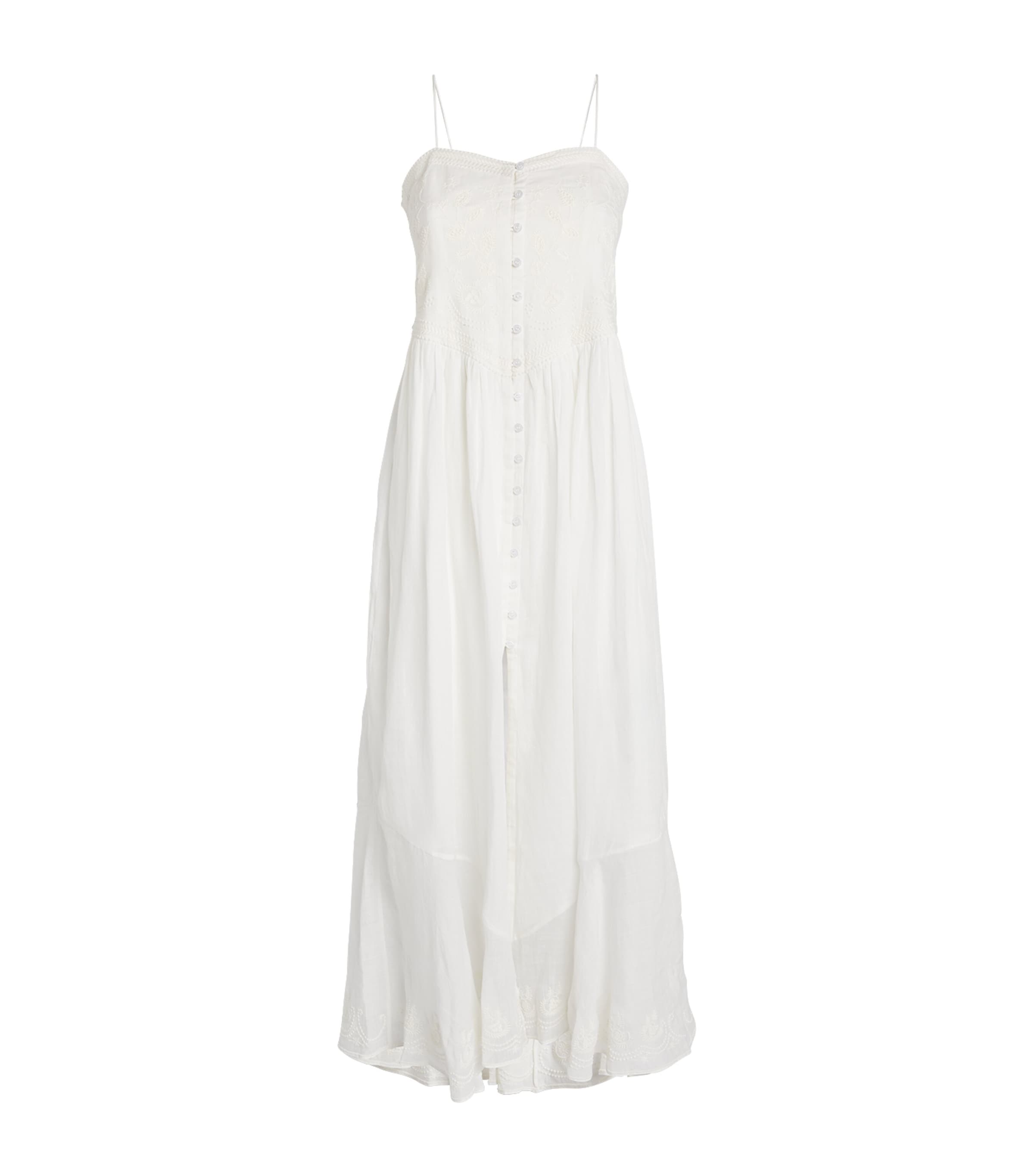 Isabel Marant Erika Embroidered Sleeveless Maxi Dress In White