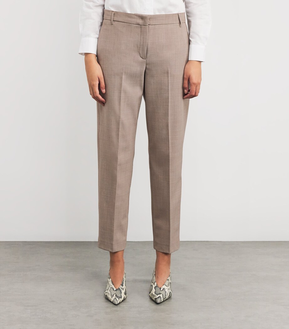MAX&Co. Womens Cropped Slim Trousers Beige Image 3