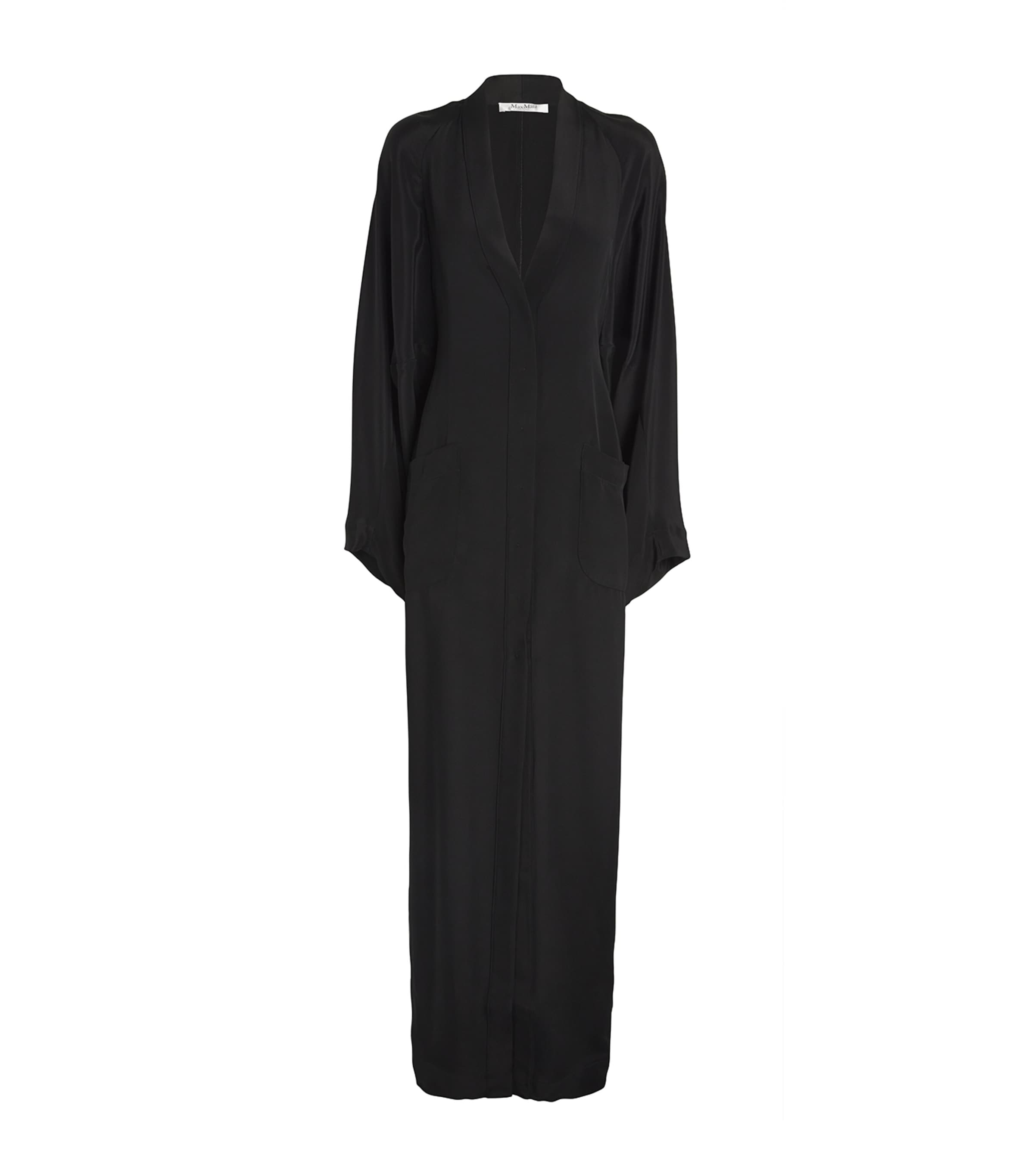 Max Mara Silk Crepe Maxi Dress In Black