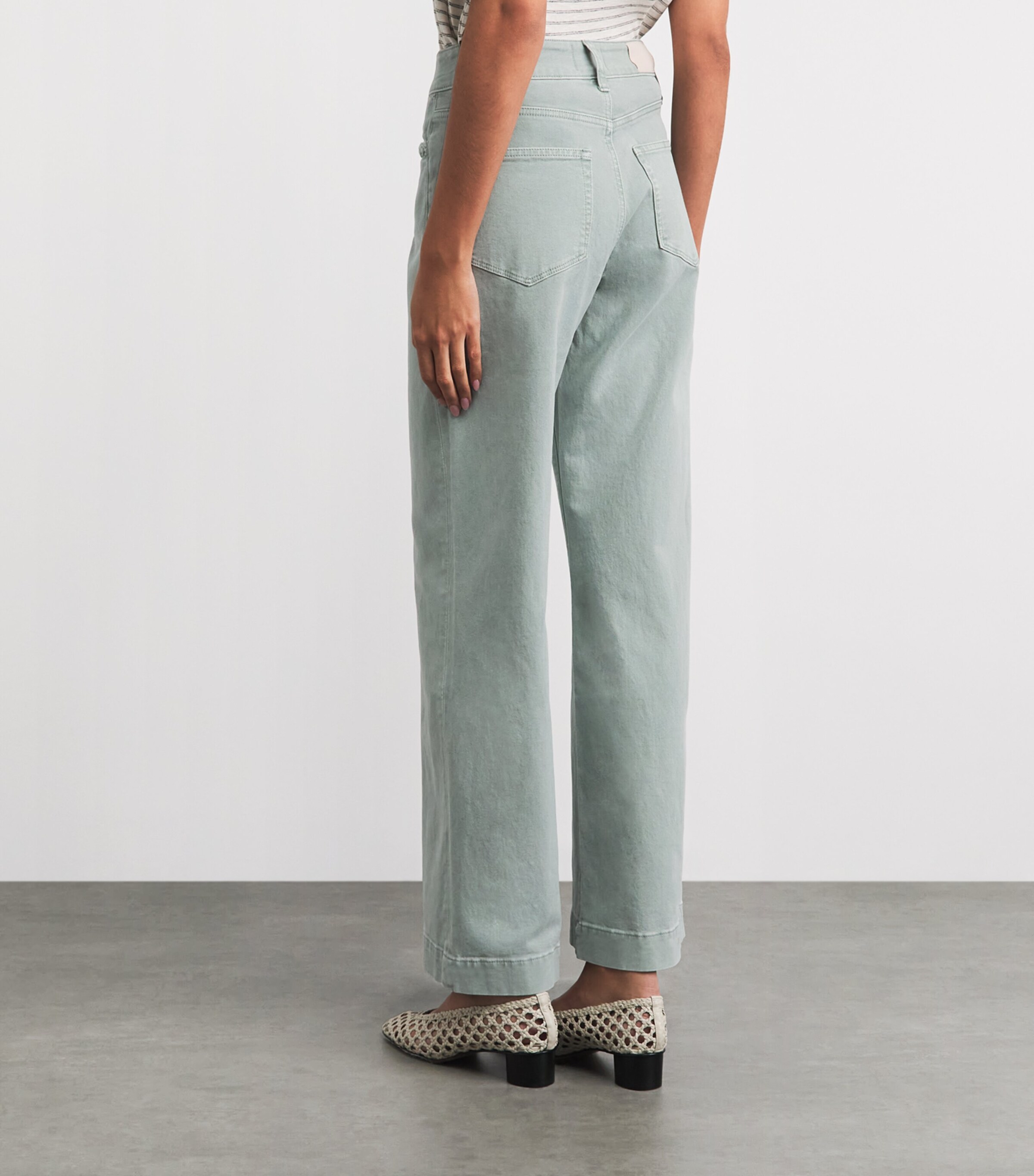 PAIGE Womens Anessa Wide-Leg Jeans Vintage Seaglass Image 5
