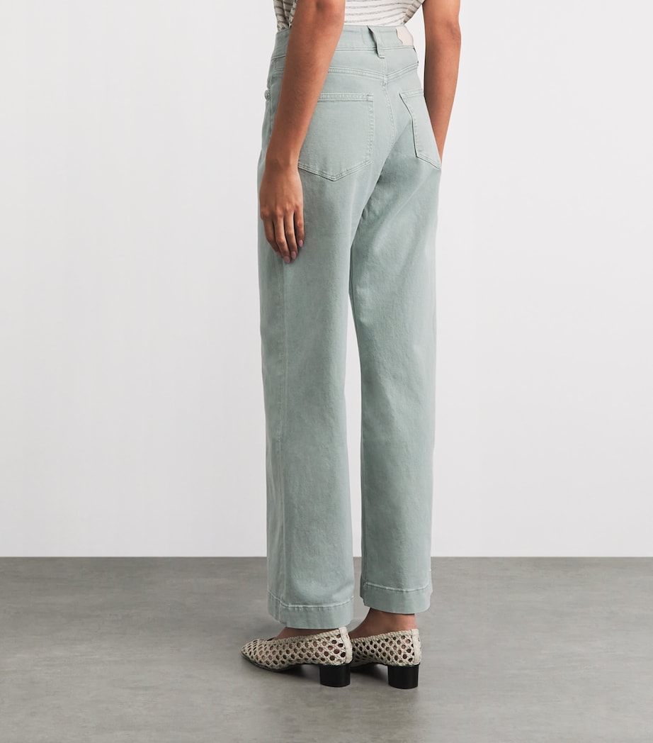 PAIGE Womens Anessa Wide-Leg Jeans Vintage Seaglass Image 5