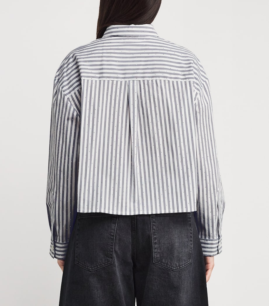 Rhinestone-Embellished Stripe Shirt ECRU STRIPES Image 4