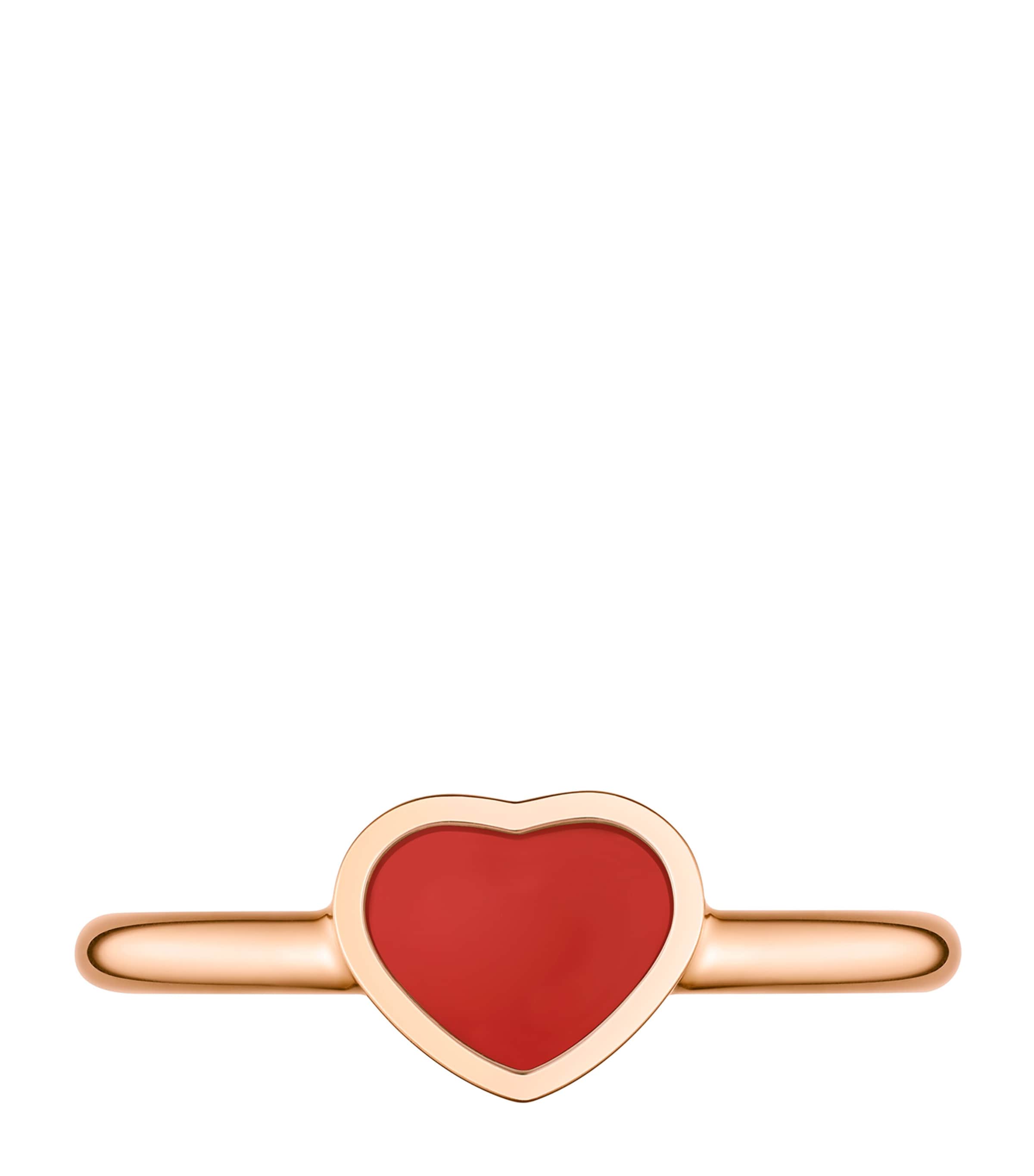 Rose Gold and Carnelian My Happy Hearts Ring 18K ROSE GOLD Image 2