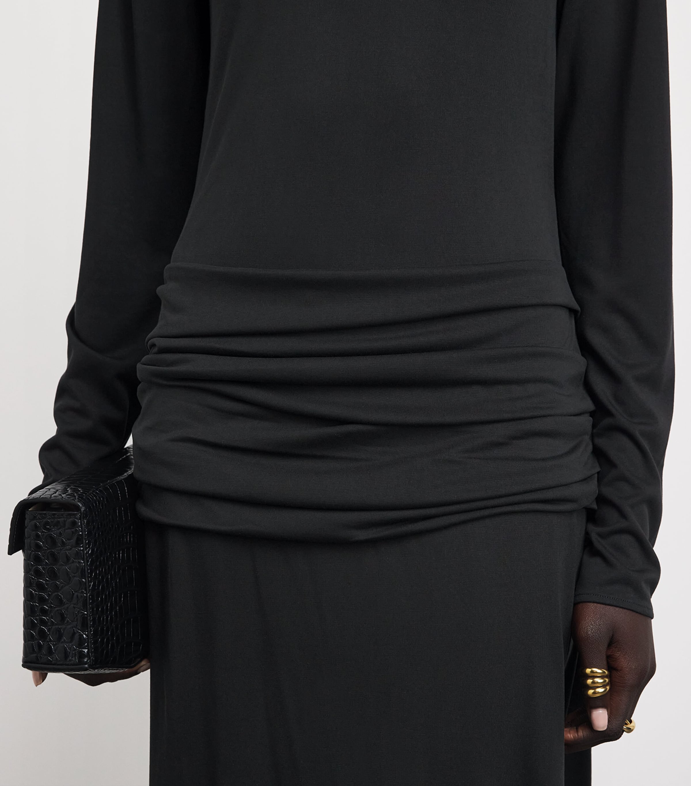 Voranida Womens High-Neck Mols Maxi Dress Black Image 5