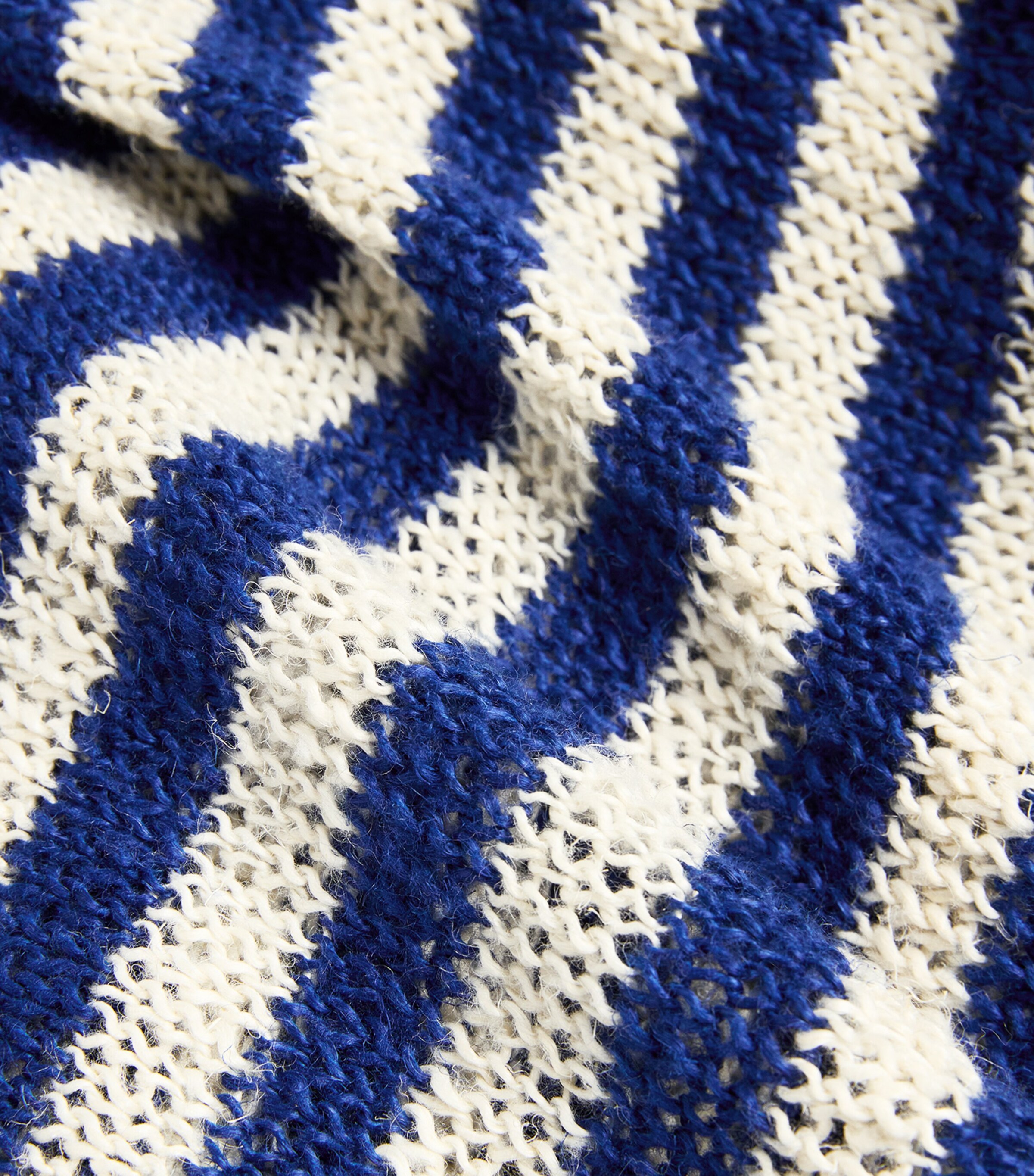 Róhe Mens Linen-Blend Striped Sweater Cobalt/cream Image 5