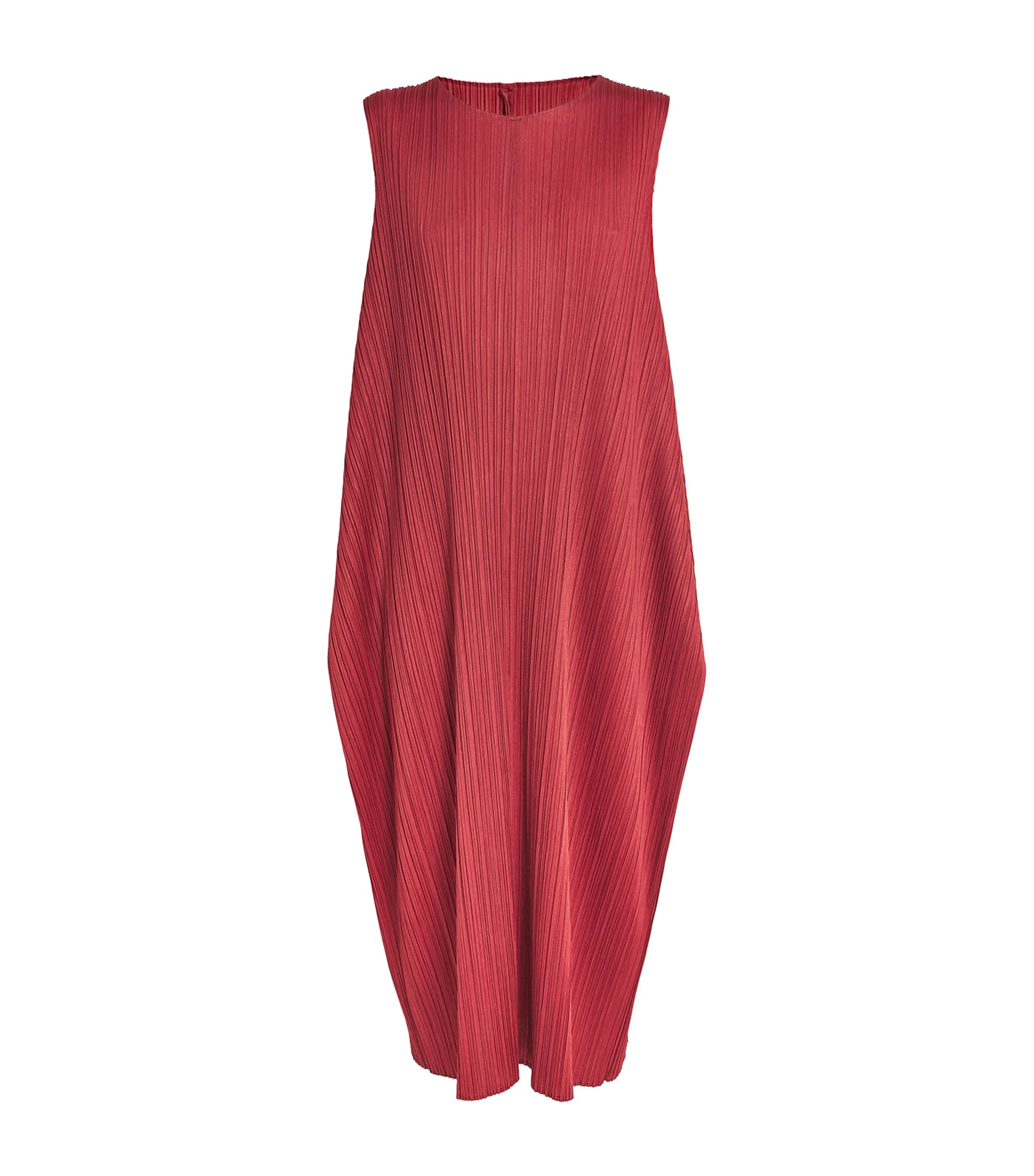 Issey Miyake Lamp Shade Midi Dress In Red