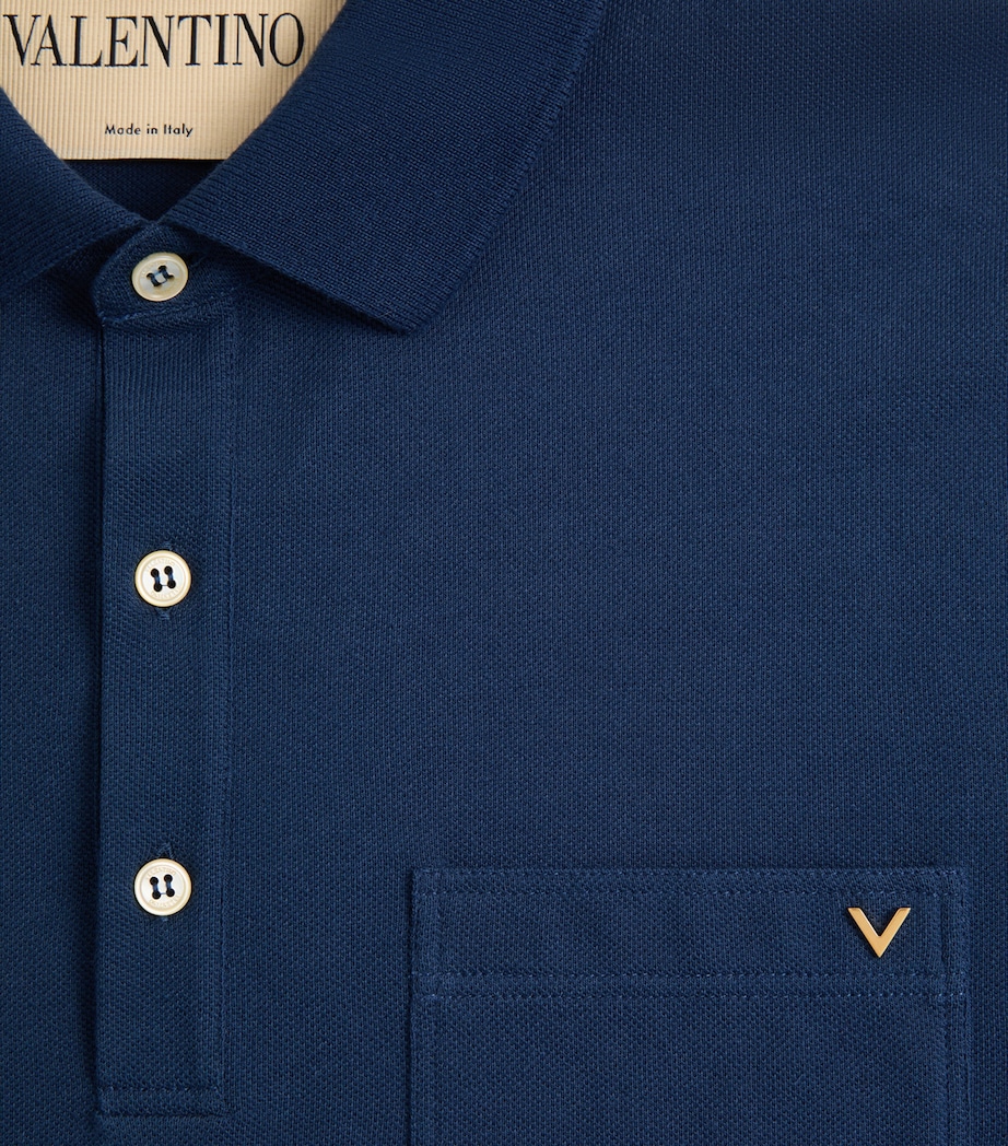 Valentino Mens Cotton VGold Polo Shirt Image 8