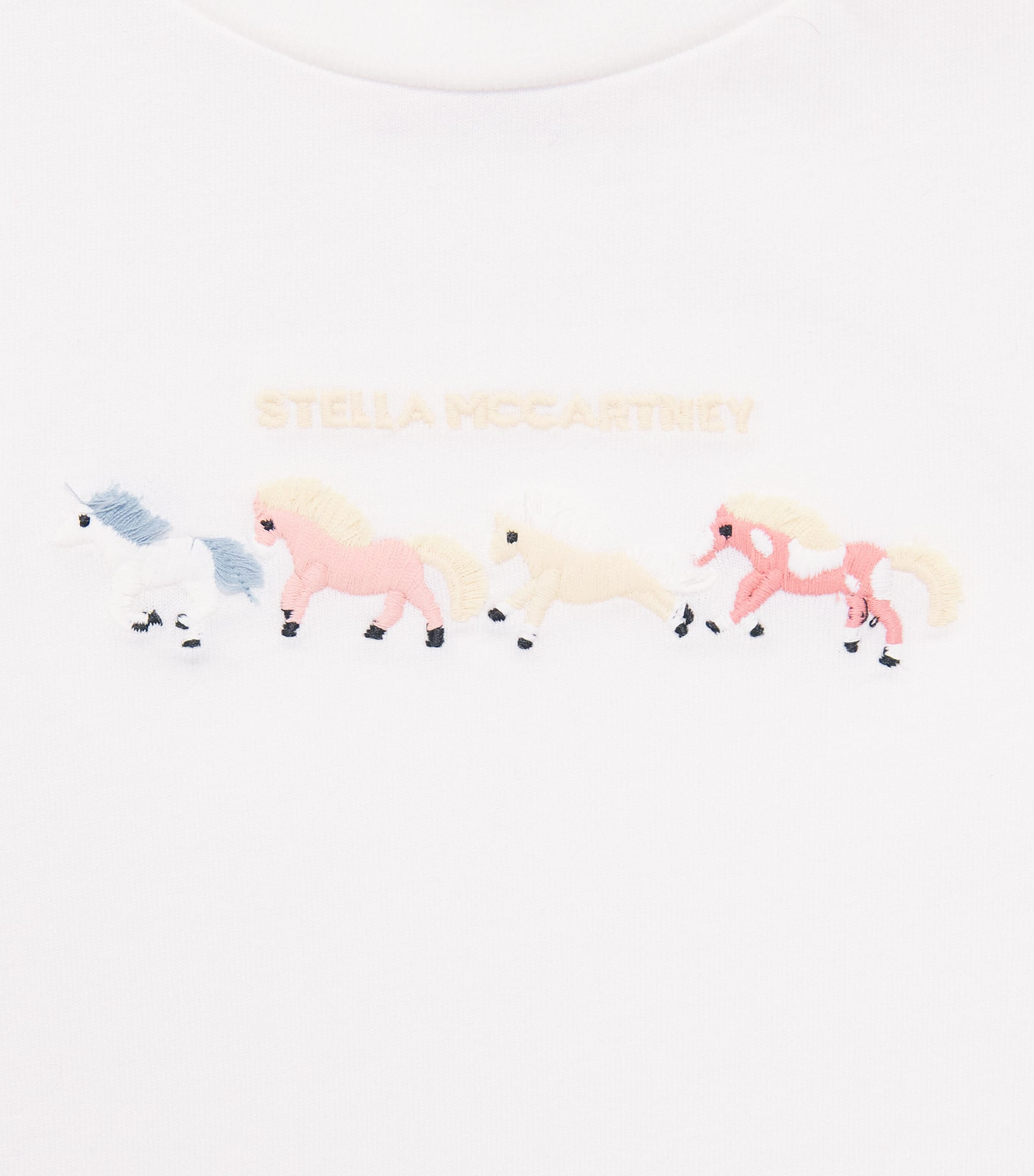 Stella McCartney Kids Cotton Horse T-Shirt (6-36 Months) Ivory Image 2