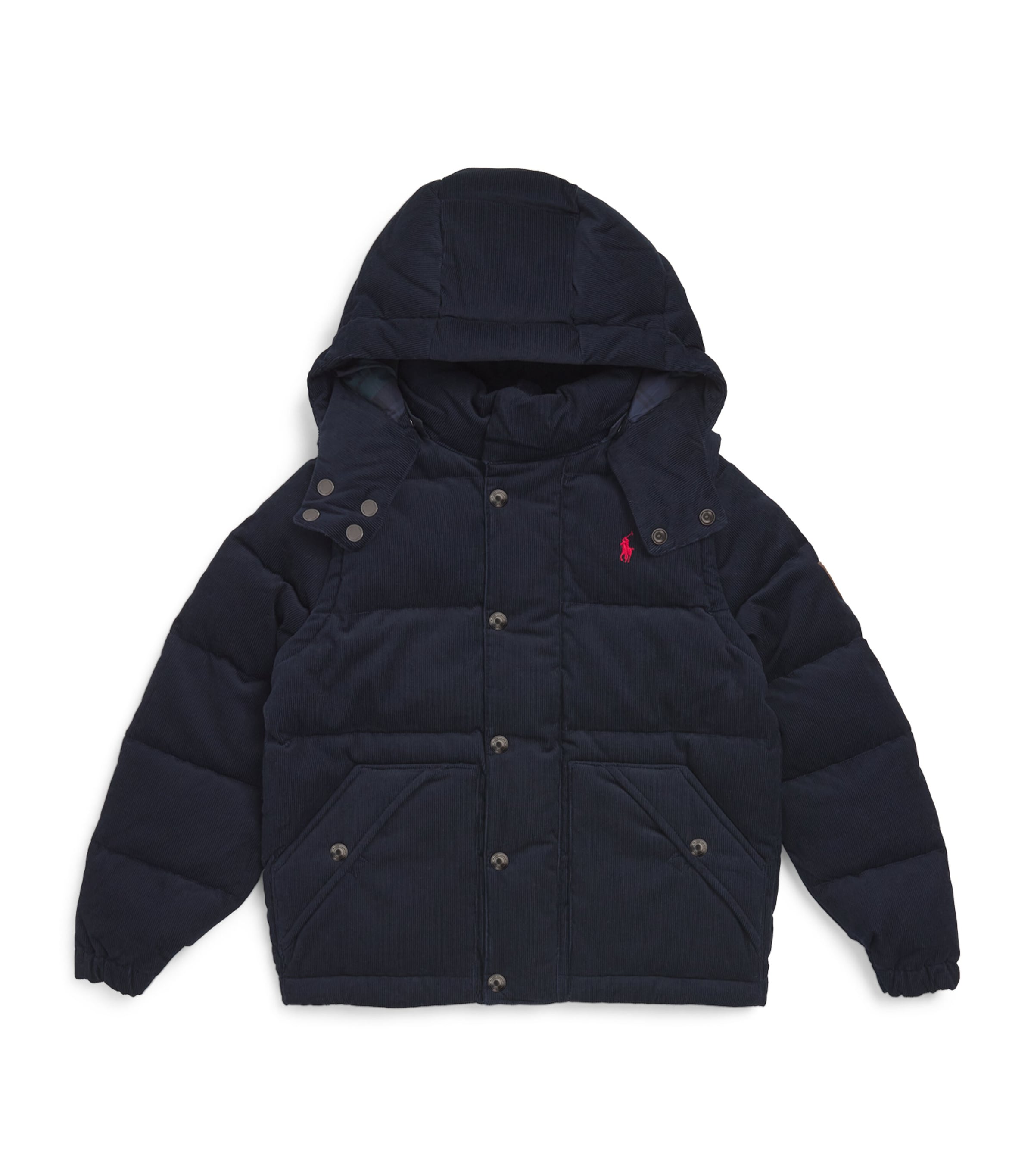 Shop Ralph Lauren Corduroy Down Padded Jacket In Navy