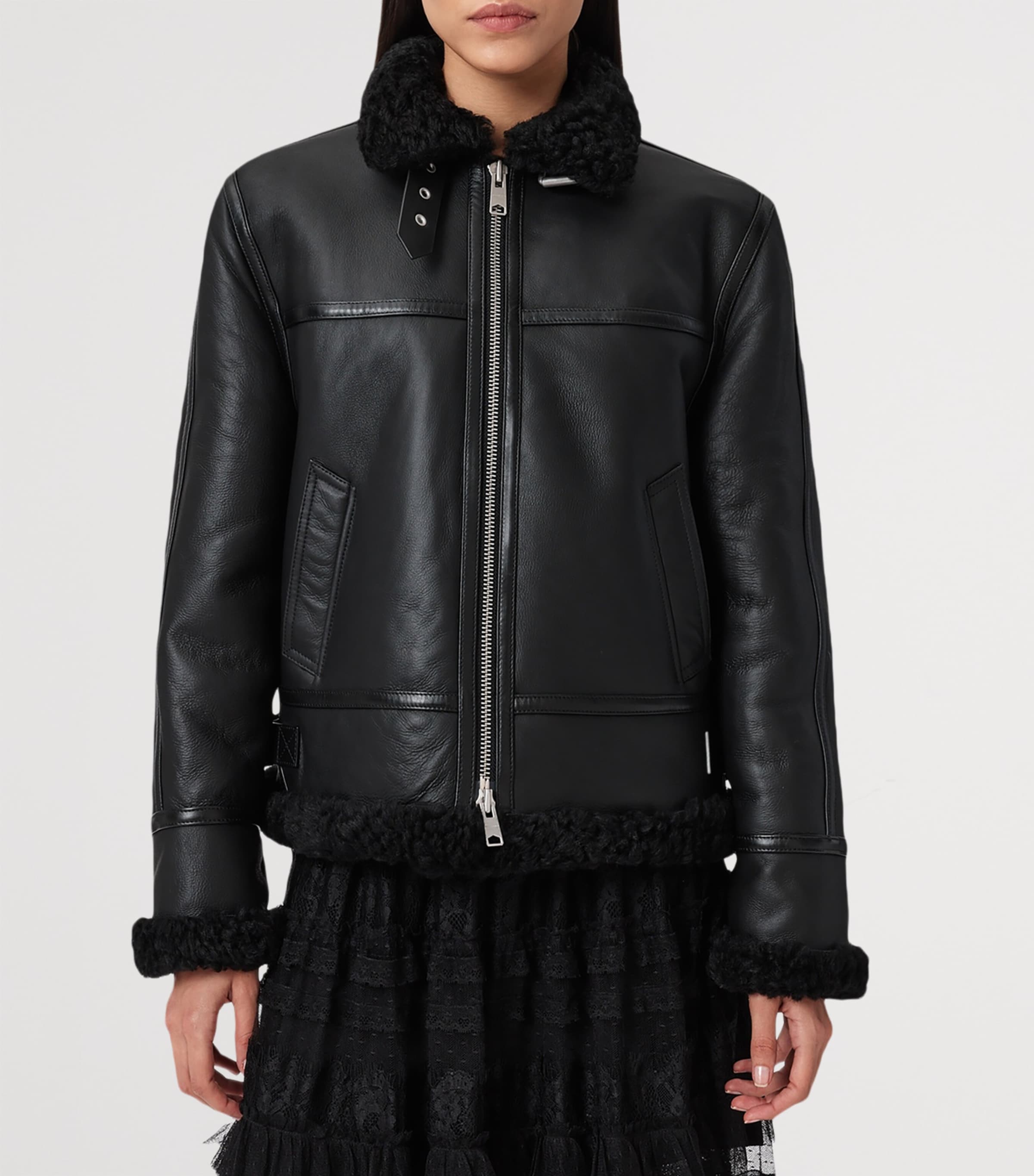 Shearling Lorel Flying Jacket BLACK/BLACK Image 5