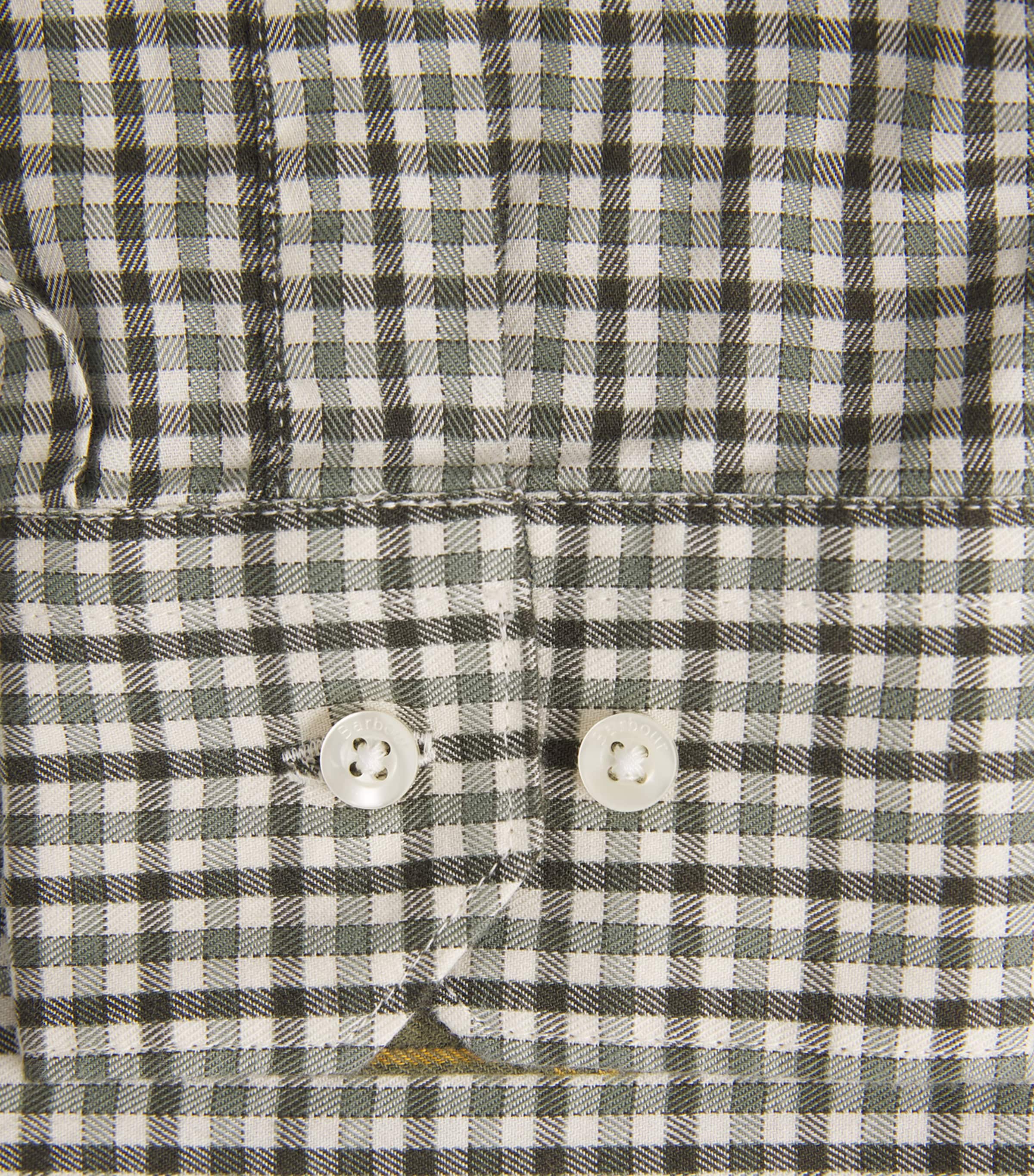 Barbour Mens Gingham Padshaw Shirt Olive Image 6