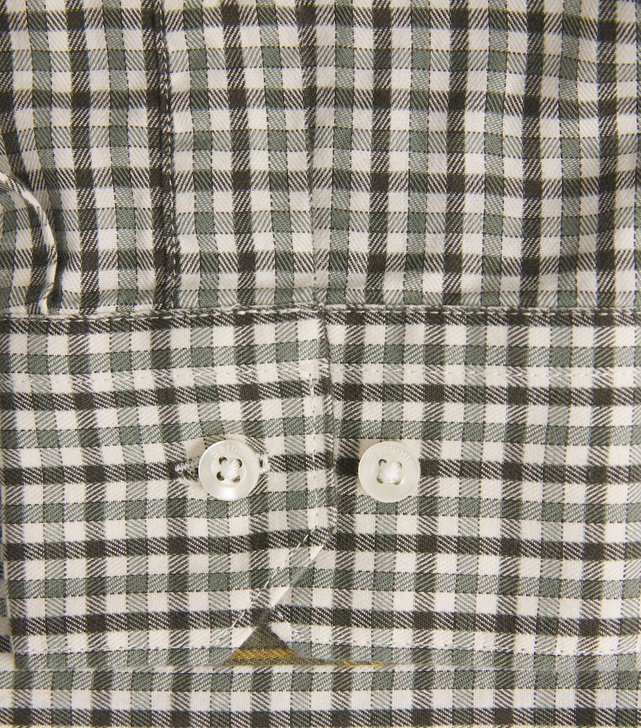 Barbour Mens Gingham Padshaw Shirt Olive Image 6