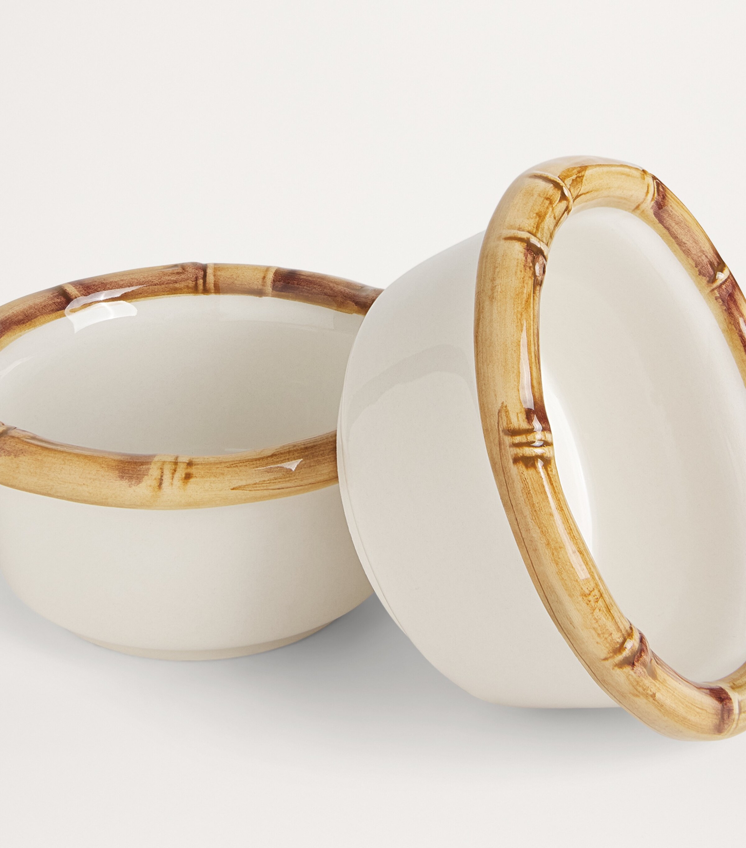 Les-Ottomans Set of 2 Bamboo Bowls (8cm) Natural Image 4