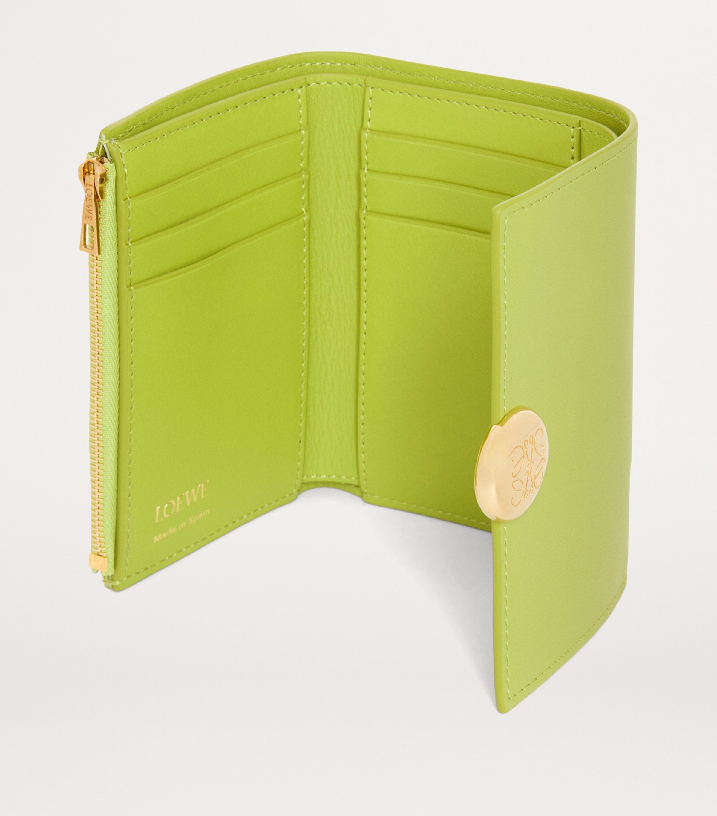 Leather Pebble Wallet MEADOW GREEN Image 3