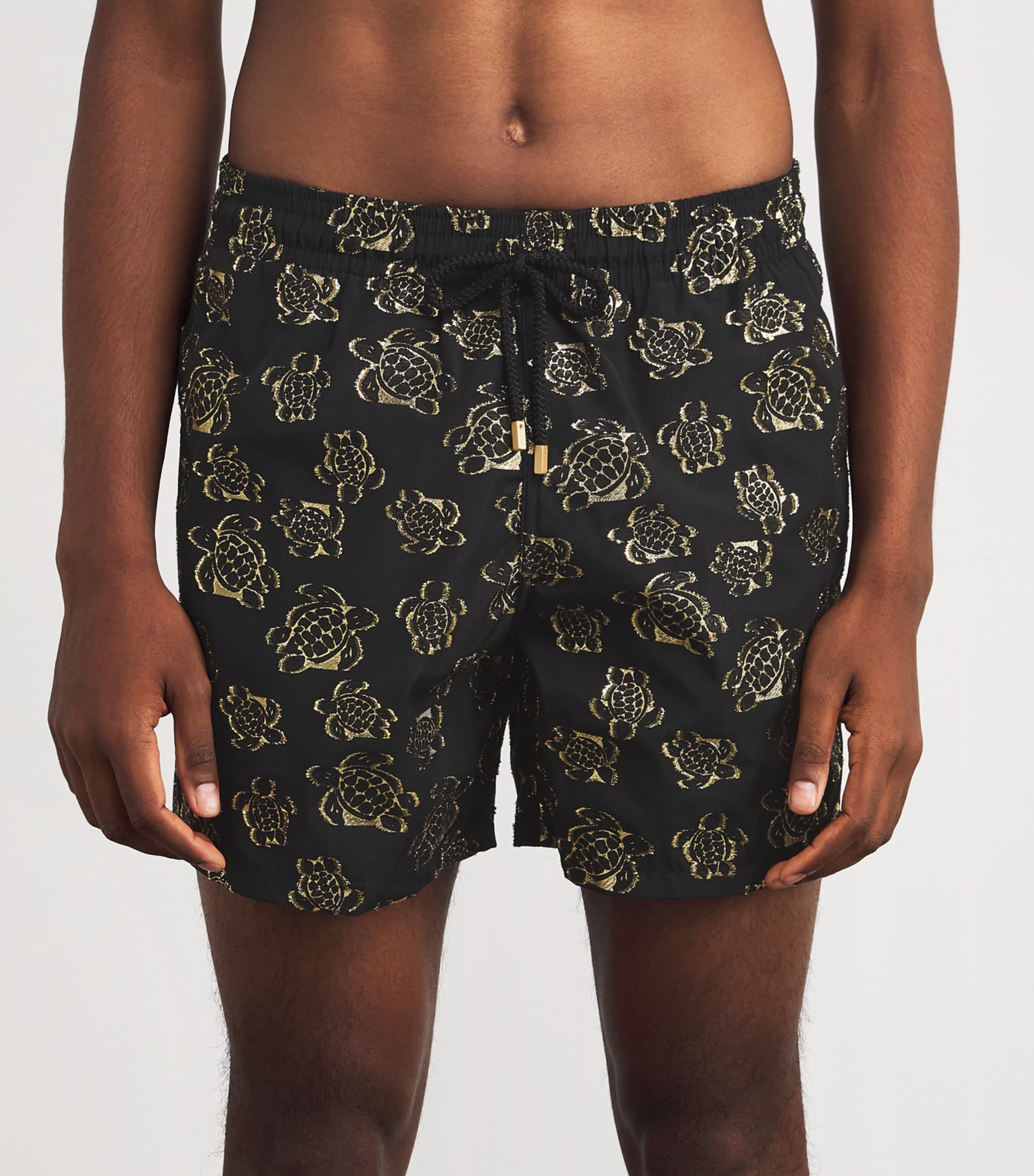 Turtle Embroidered Moopea Swim Shorts 990-BLACK Image 3