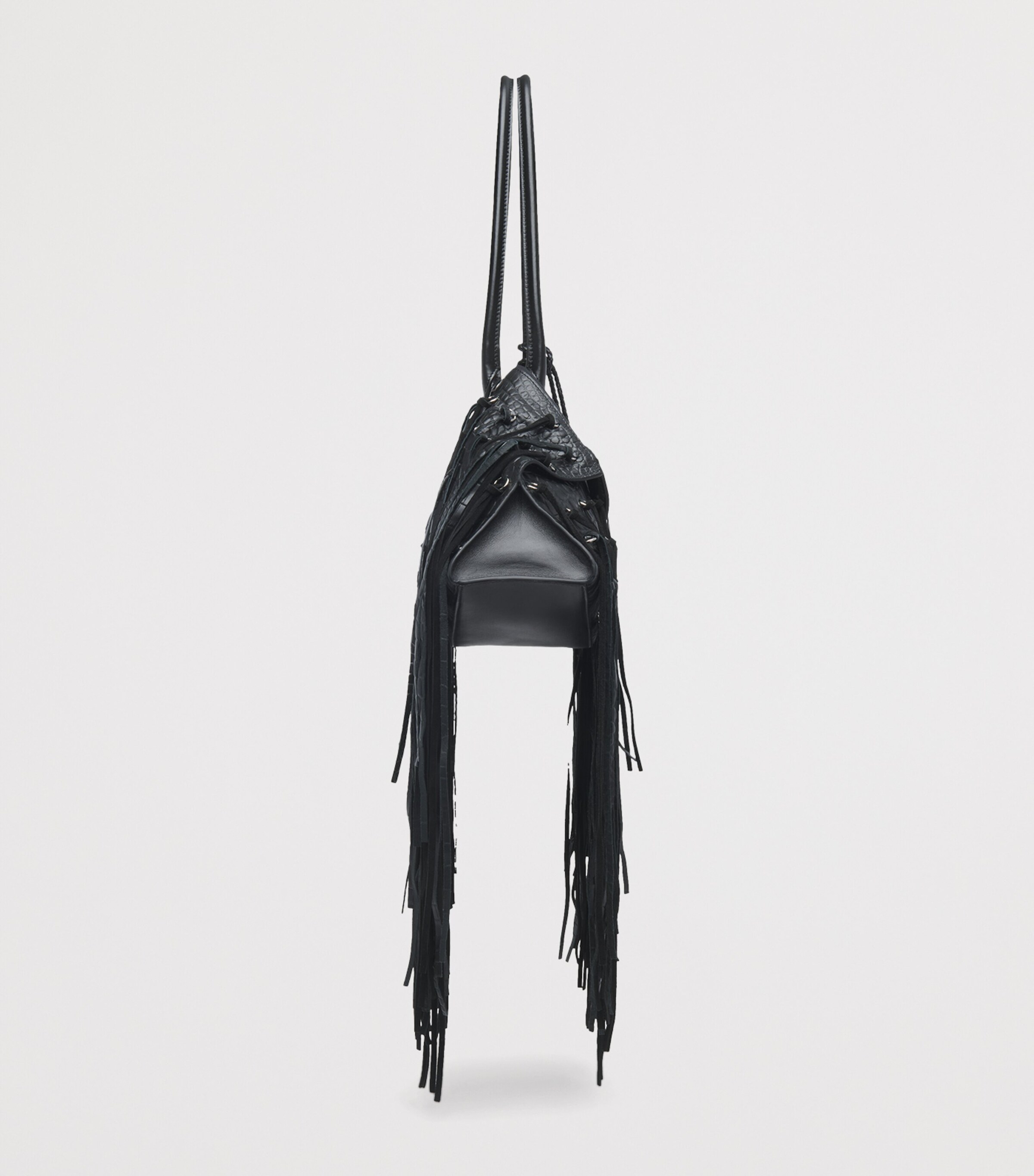 McQueen Fringed Embellished Manta Top-Handle Bag Image 3