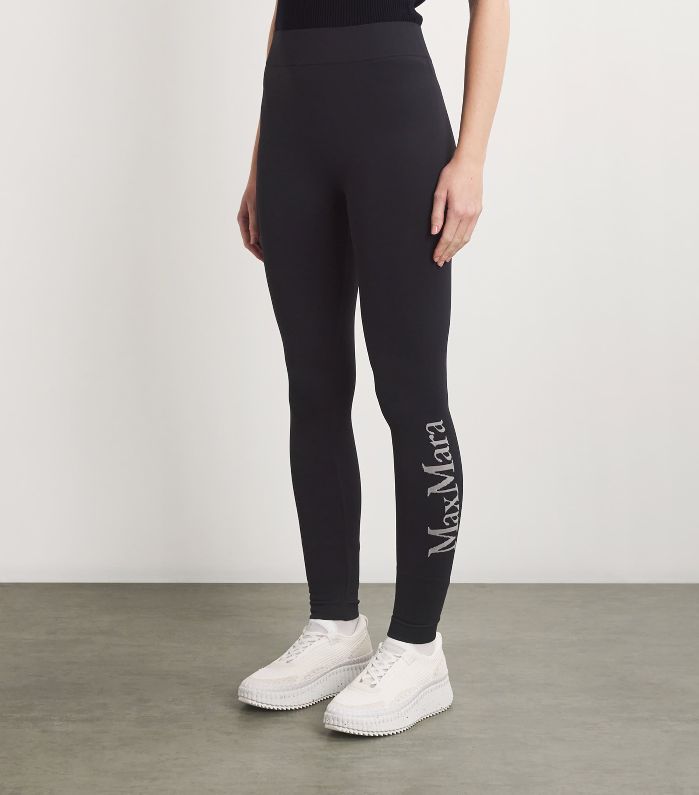 Max Mara Womens Footless Tights Black Image 3