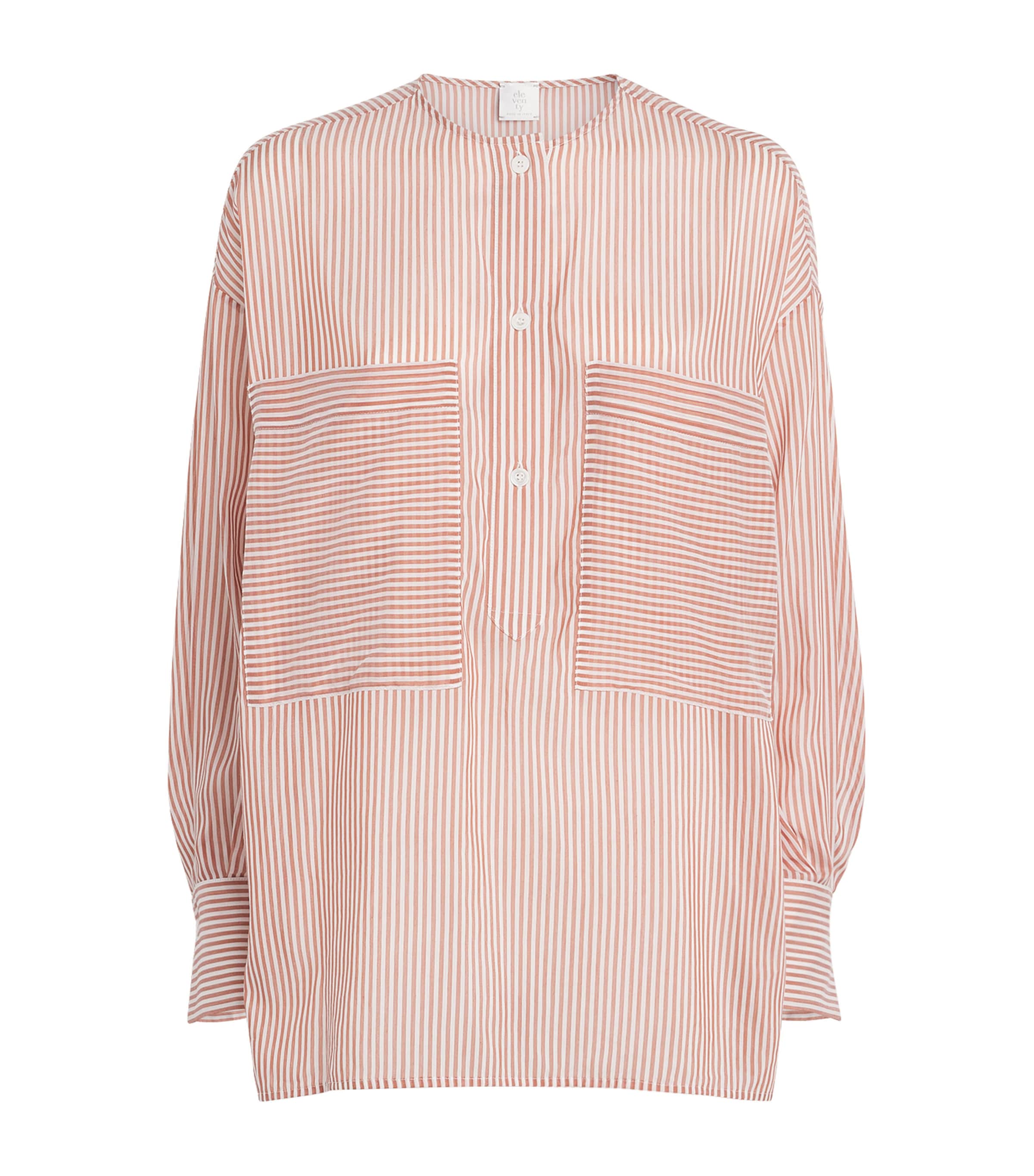 Eleventy Womens Cotton-Silk Oversized Shirt Lampone Image 1