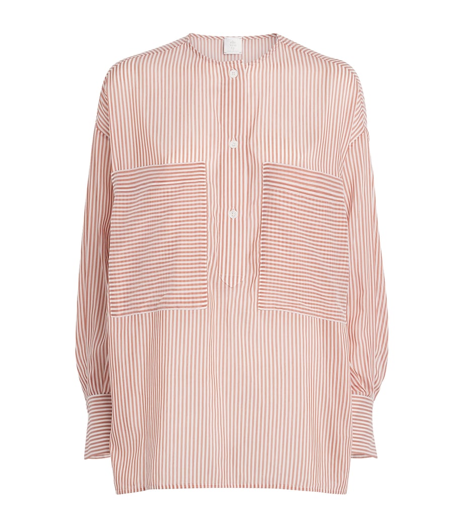 Eleventy Womens Cotton-Silk Oversized Shirt Lampone Image 1