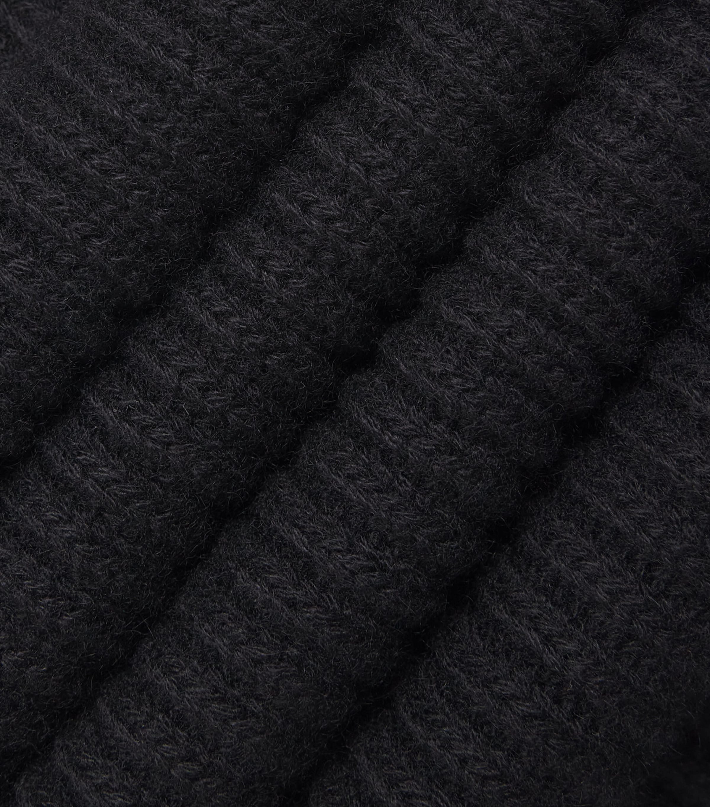 Johnstons Of Elgin Cashmere Lovat Ribbed Scarf Black Image 4