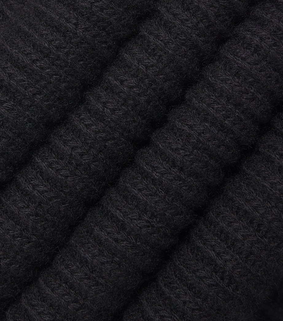 Johnstons Of Elgin Cashmere Lovat Ribbed Scarf Black Image 4