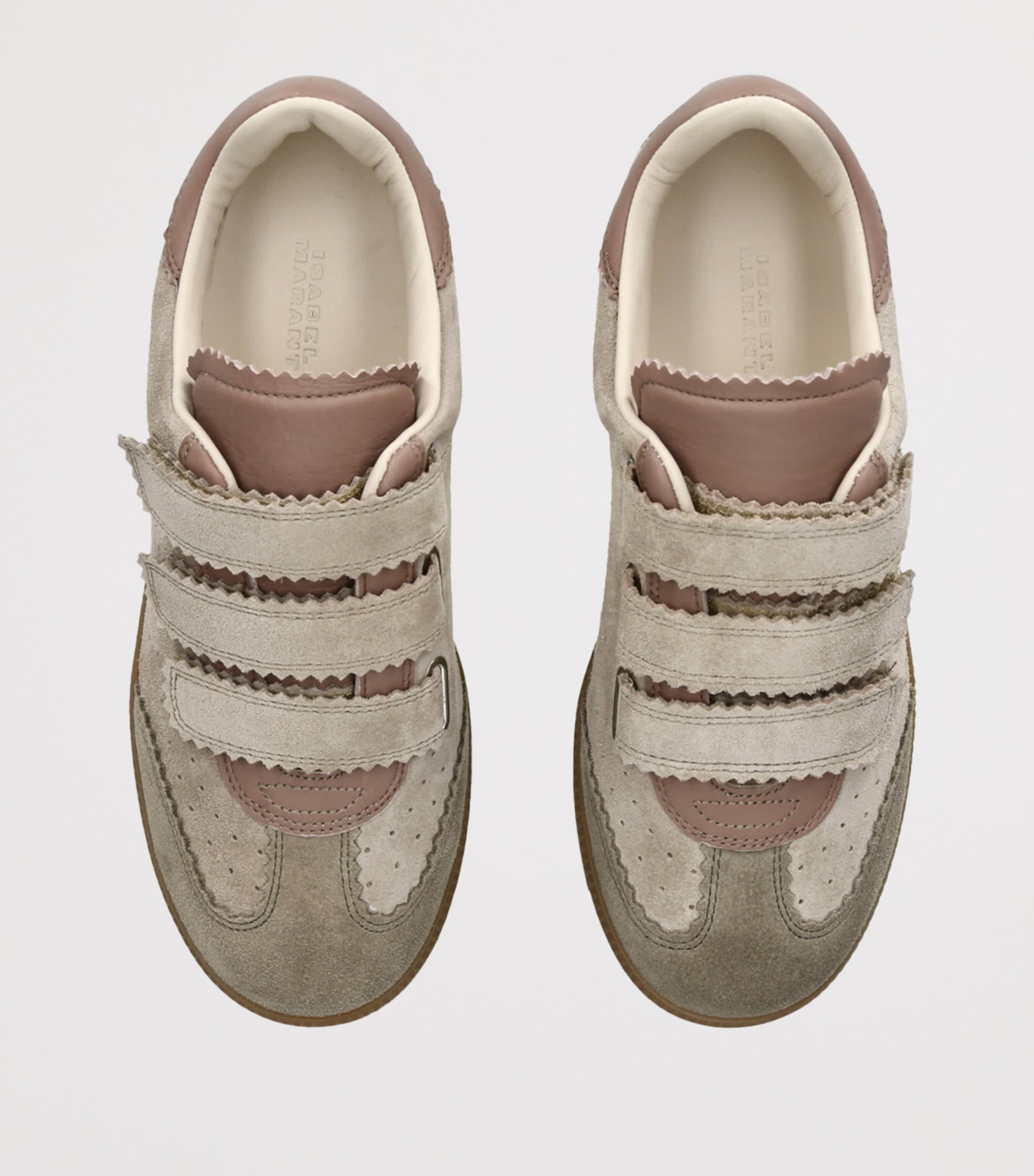 Isabel Marant Suede Velcro Beth Sneakers Taupe Image 3